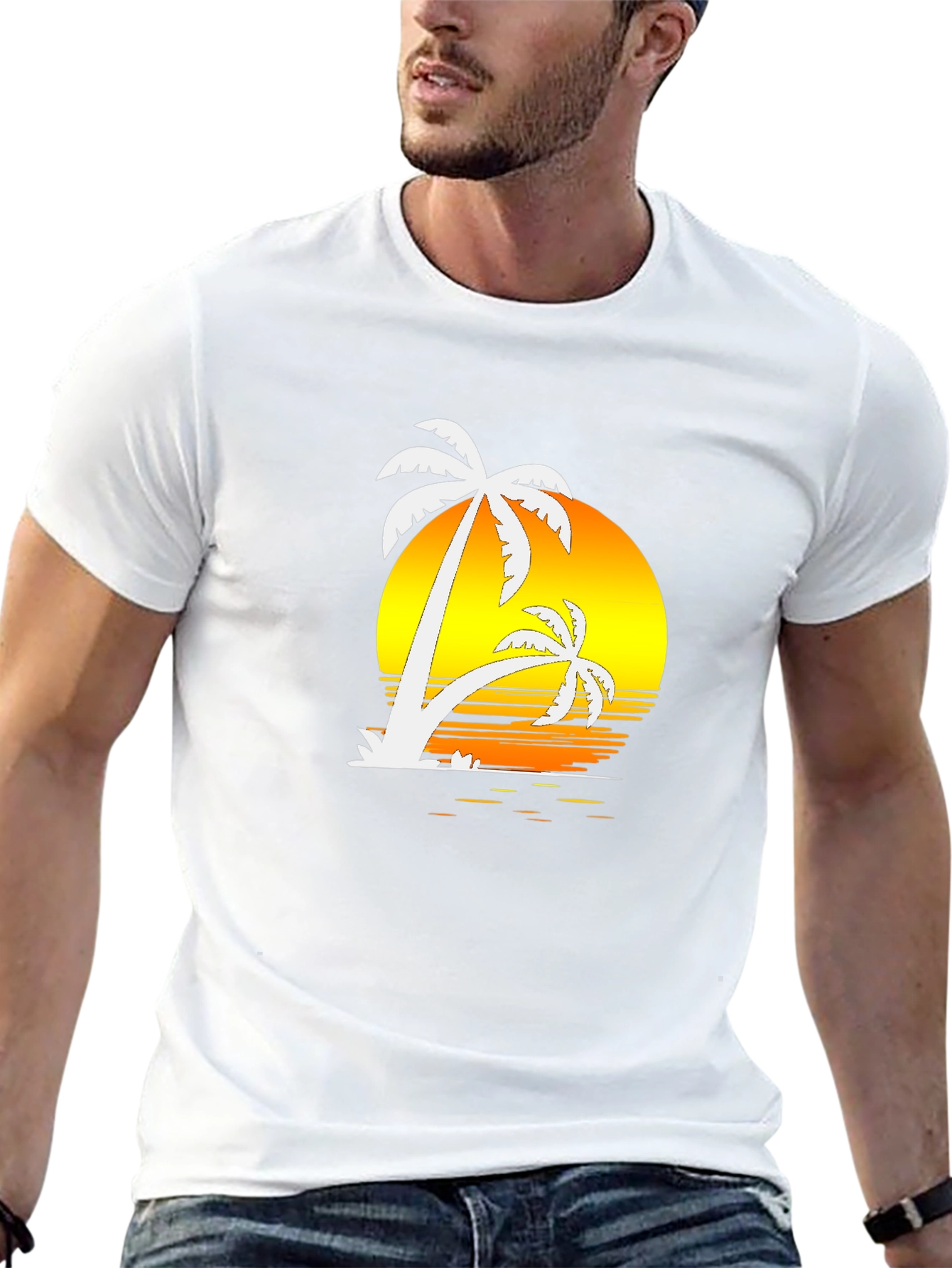 Sunset Palm Tree Graphic Tee