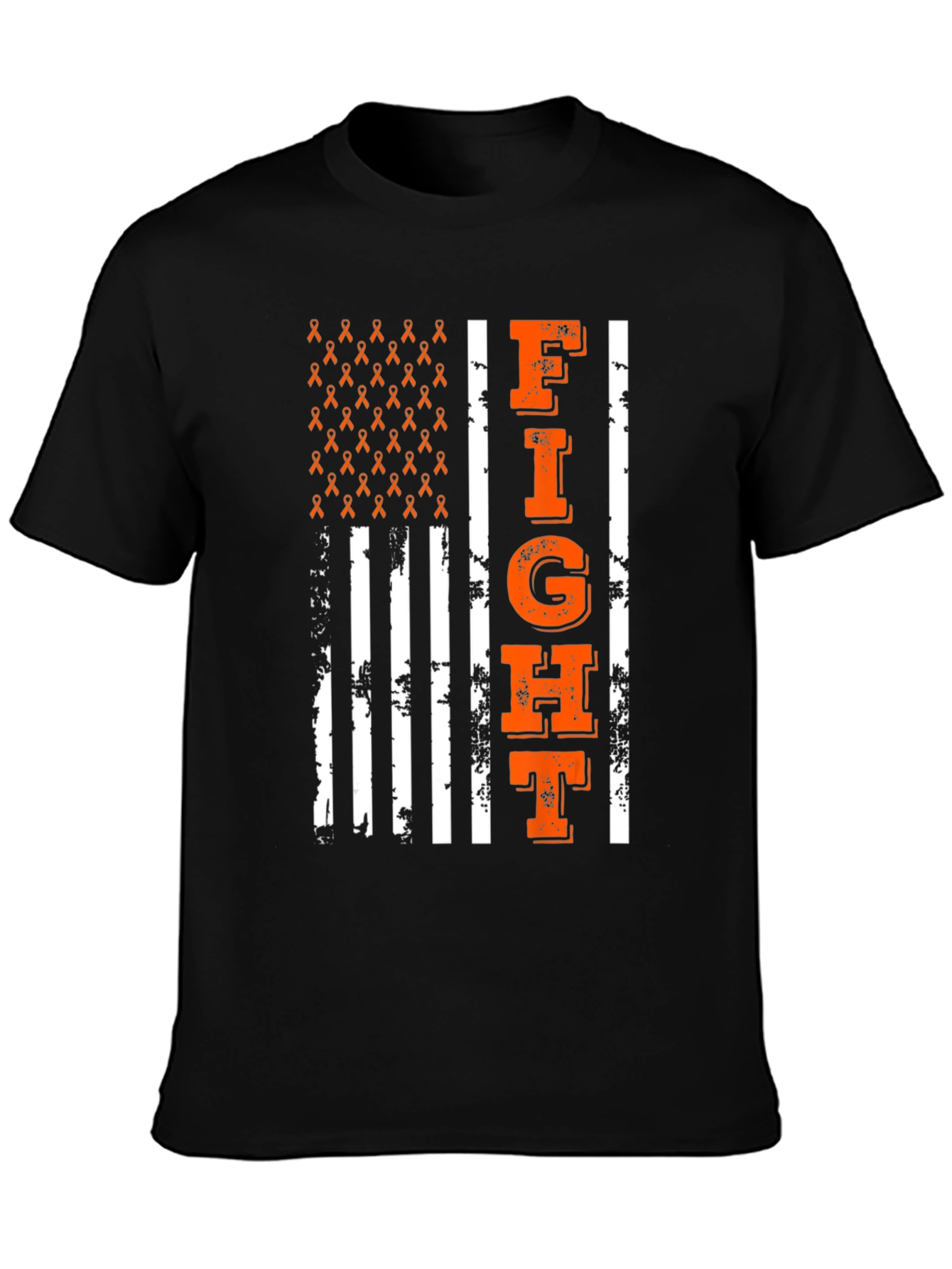 Fight T-Shirt - Orange Ribbon Flag Design