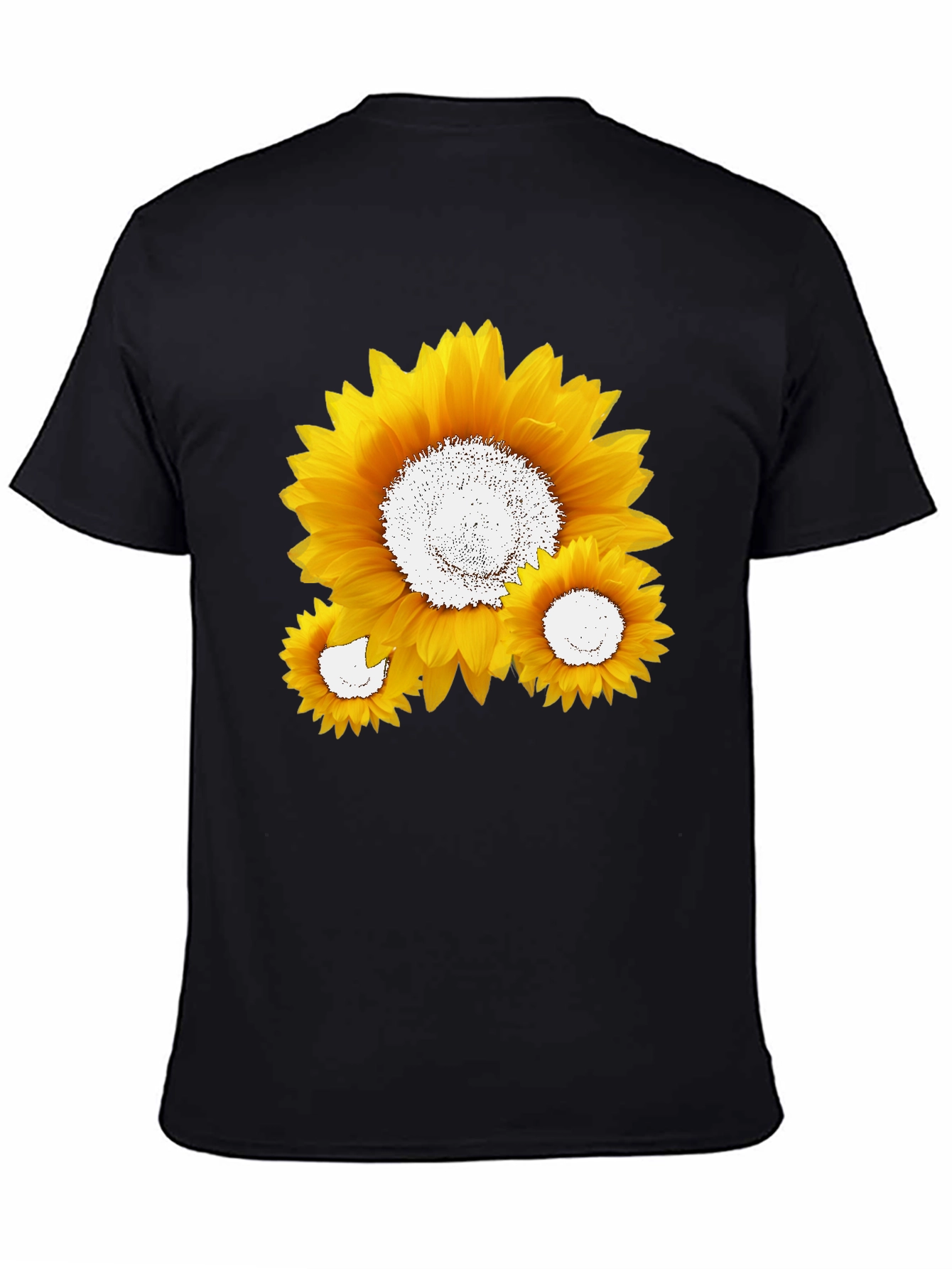 Sunflower Graphic Tee - Black Cotton Blend