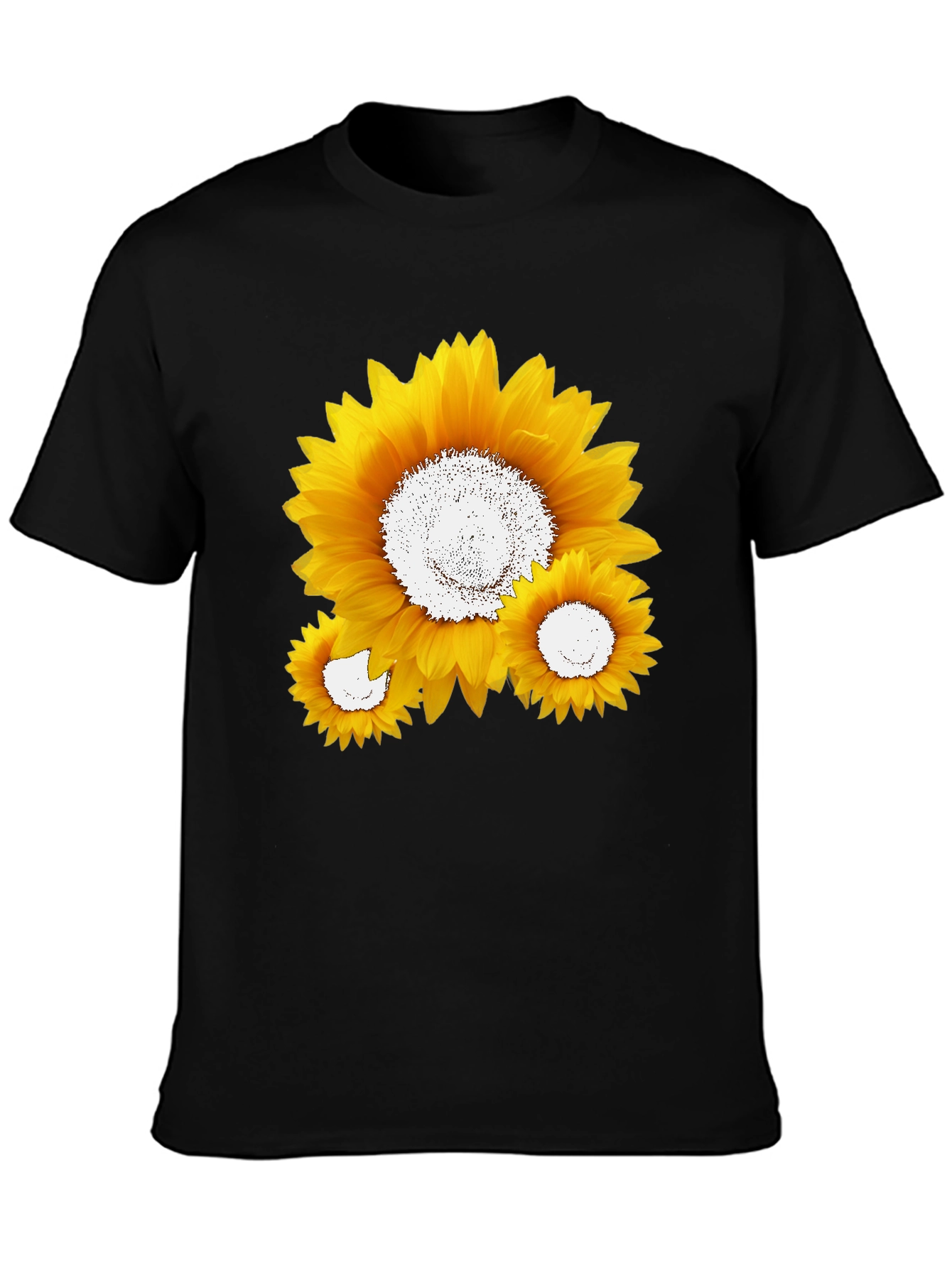 Sunflower Graphic Tee - Black Cotton Blend