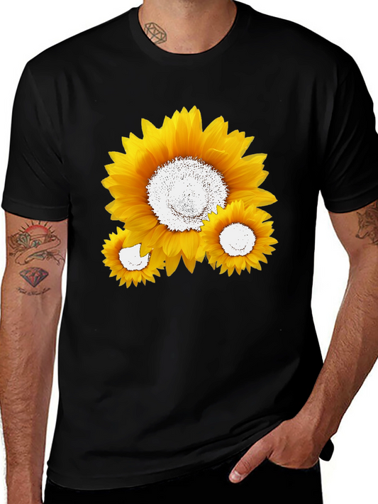 Sunflower Graphic Tee - Black Cotton Blend