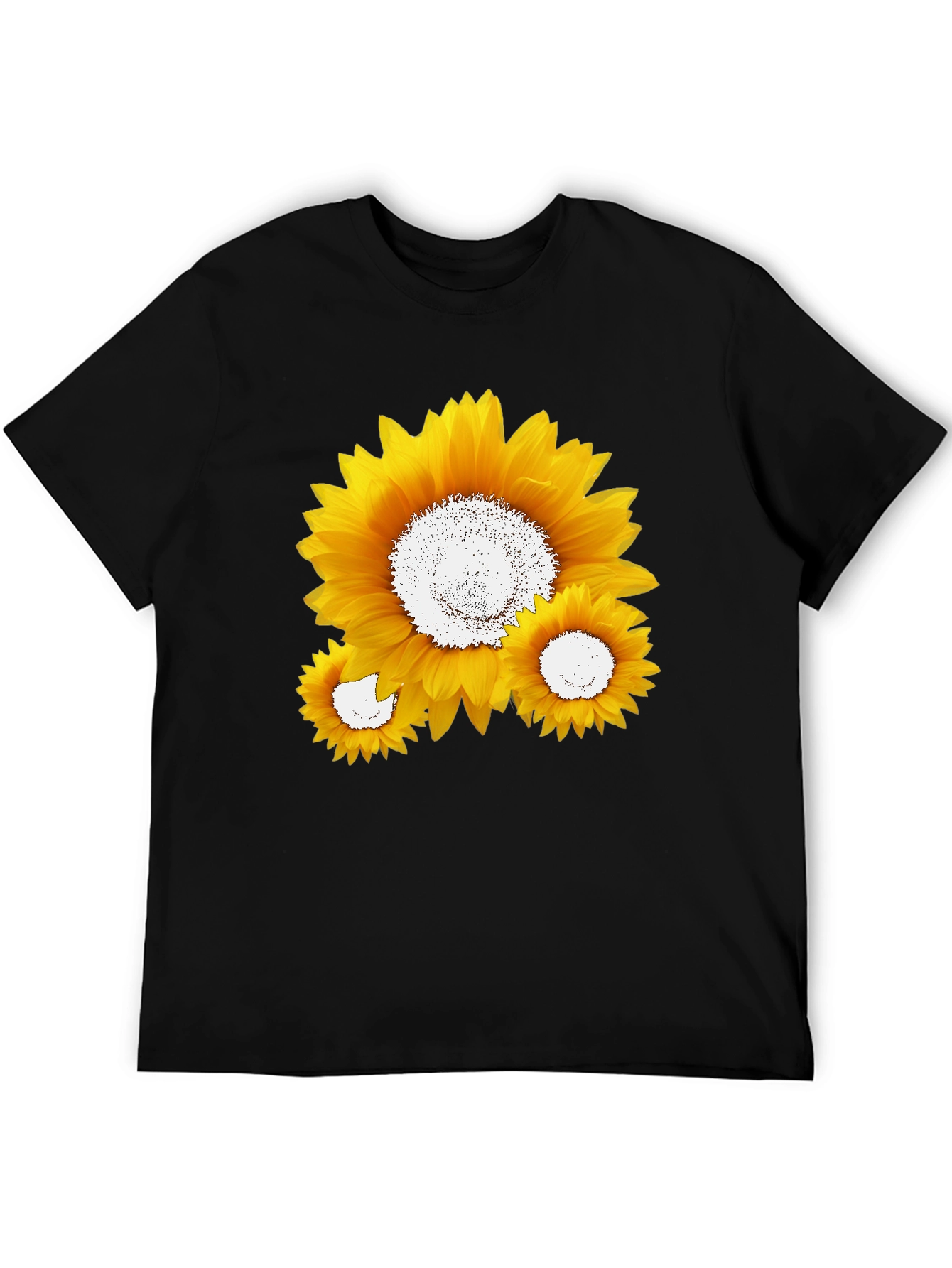 Sunflower Graphic Tee - Black Cotton Blend