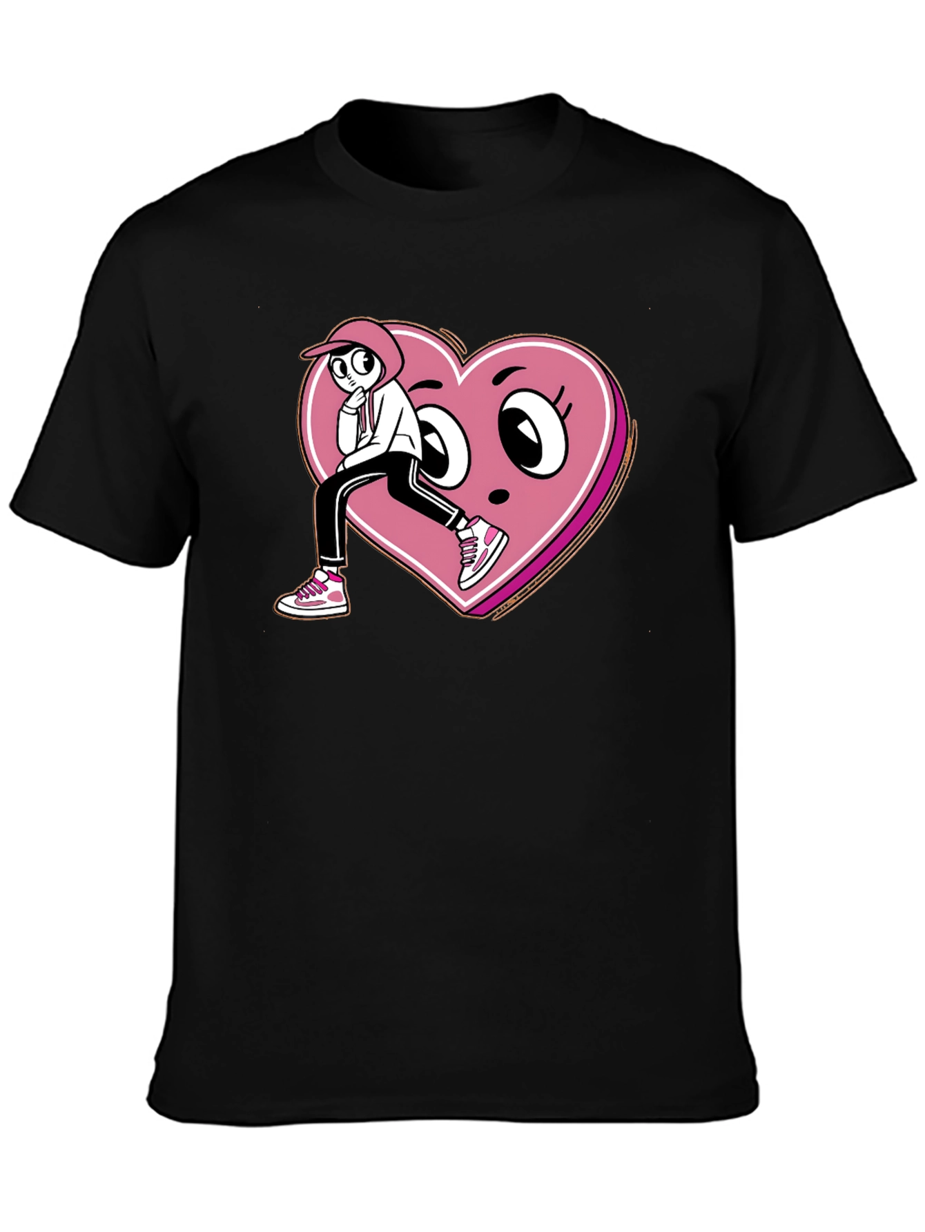Cartoon Heart Graphic T-Shirt