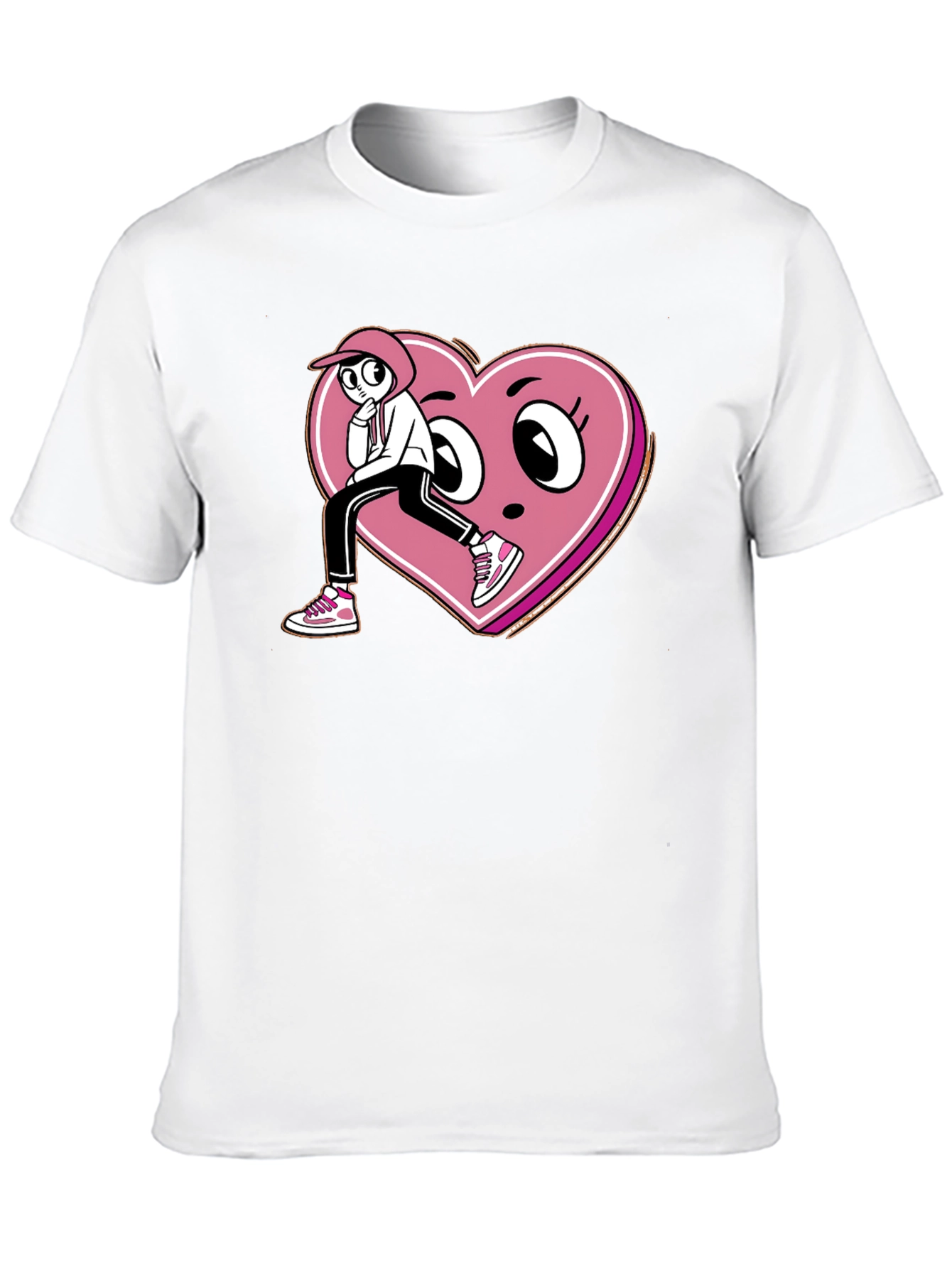 Cartoon Heart Graphic T-Shirt