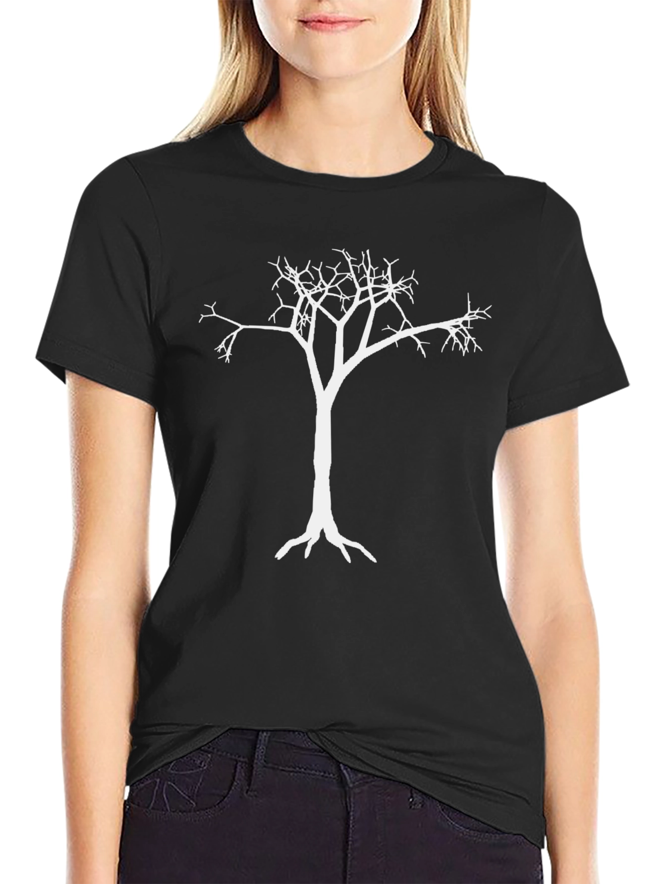 Black Tree Graphic Tee - Minimalist Design