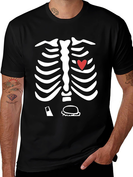 Skeleton Rib Cage Heart & Beer T-Shirt