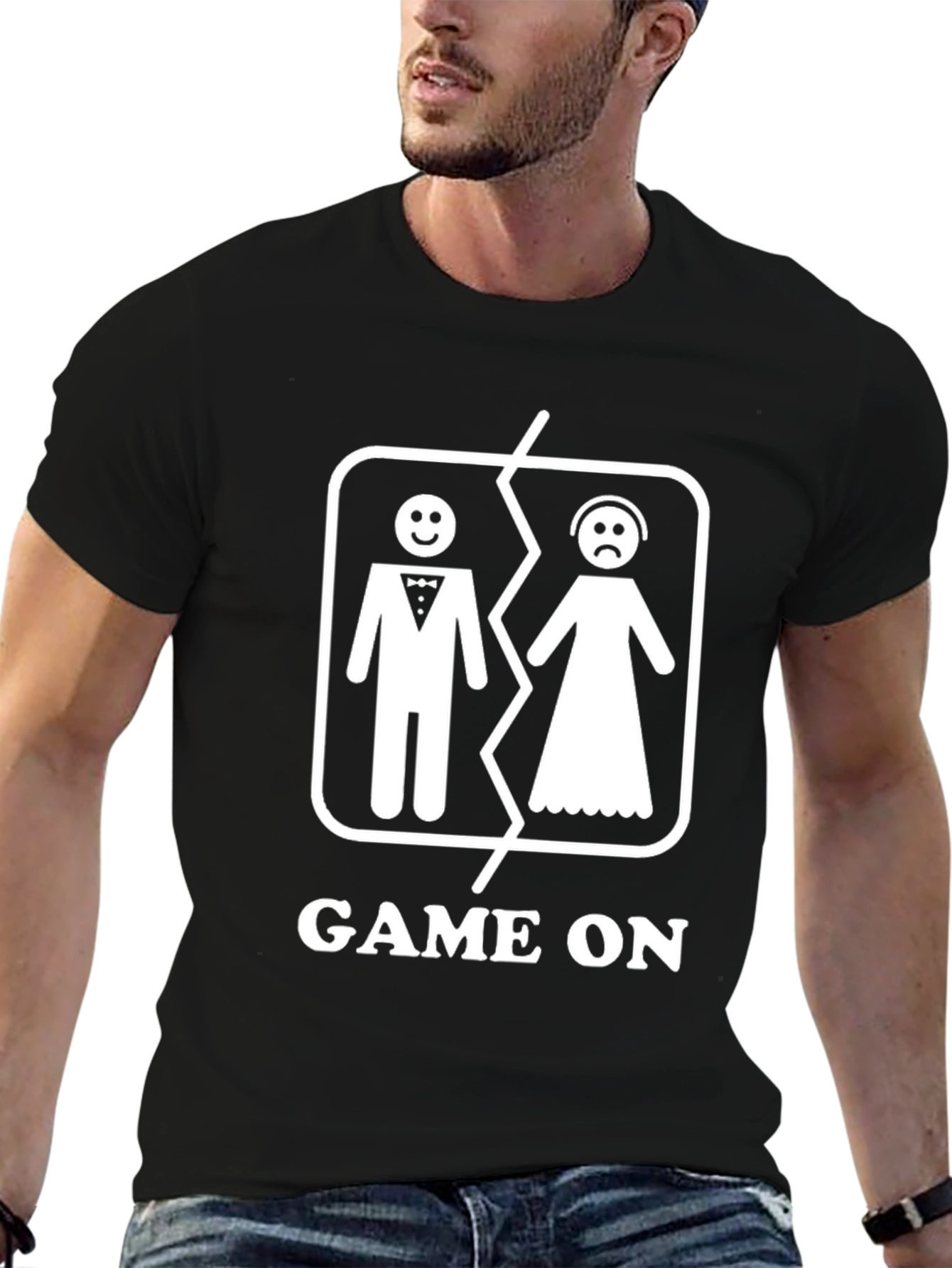 Game On Divorce T-Shirt - Black Graphic Tee