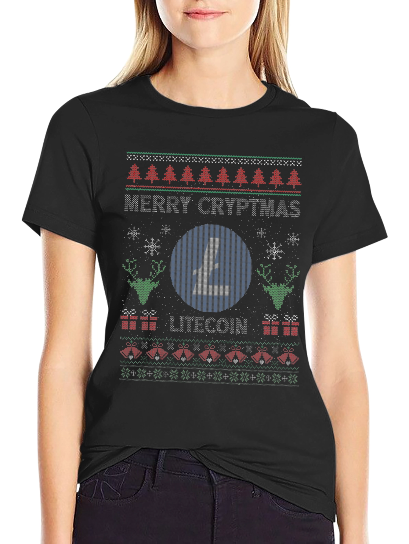 Merry Cryptmas Litecoin Ugly Christmas Sweater T-Shirt