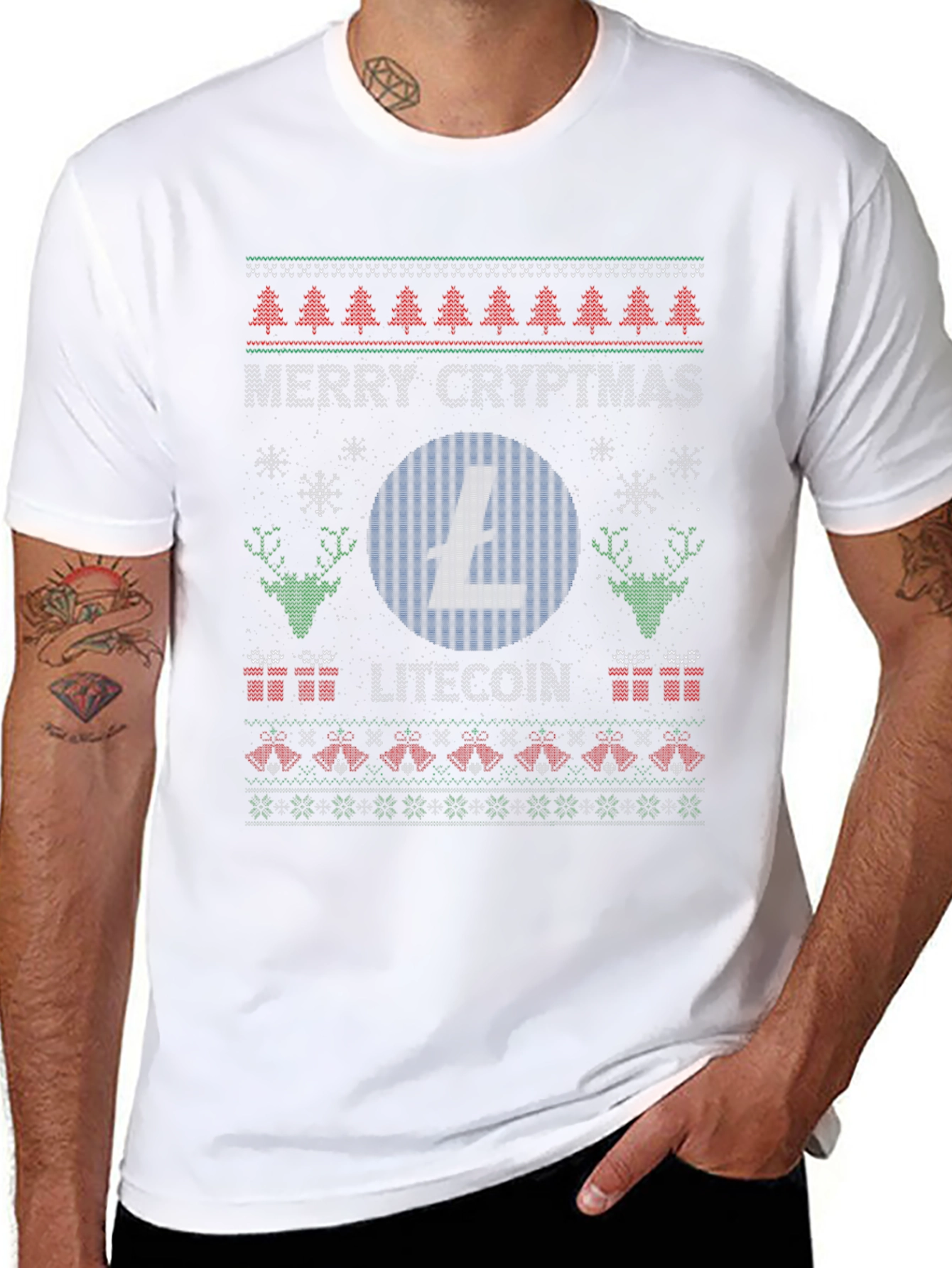 Merry Cryptmas Litecoin Ugly Christmas Sweater T-Shirt