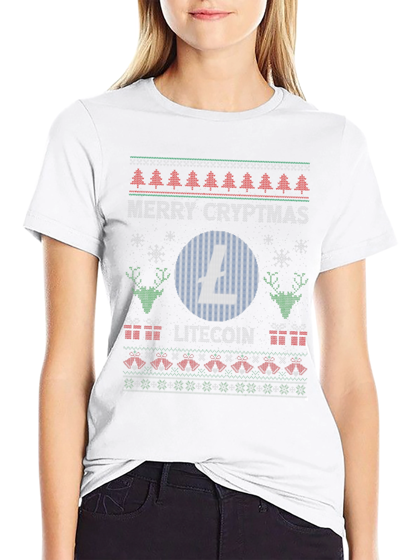 Merry Cryptmas Litecoin Ugly Christmas Sweater T-Shirt