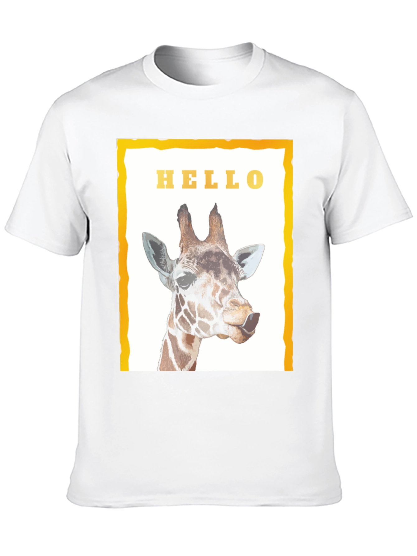 Giraffe Hello Graphic Print T-Shirt - Stylish Unisex Tee