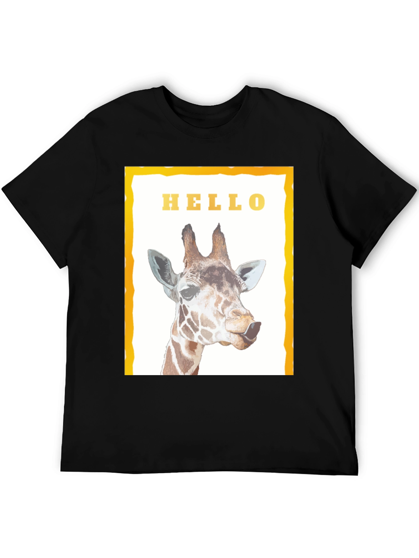 Giraffe Hello Graphic Print T-Shirt - Stylish Unisex Tee