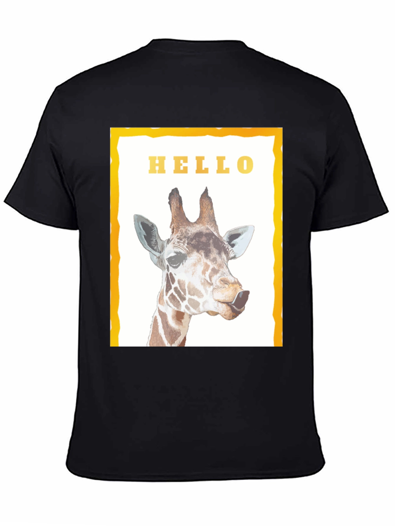 Giraffe Hello Graphic Print T-Shirt - Stylish Unisex Tee