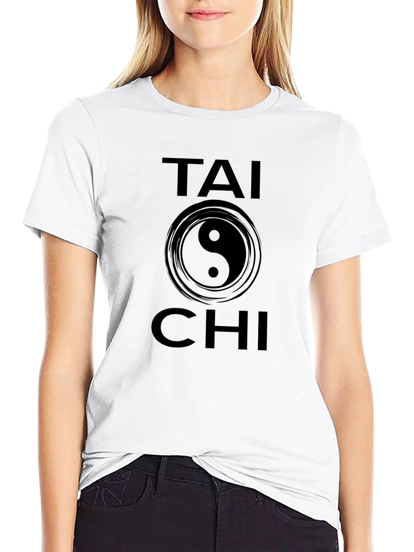 Tai Chi Yin Yang Graphic Tee - Black