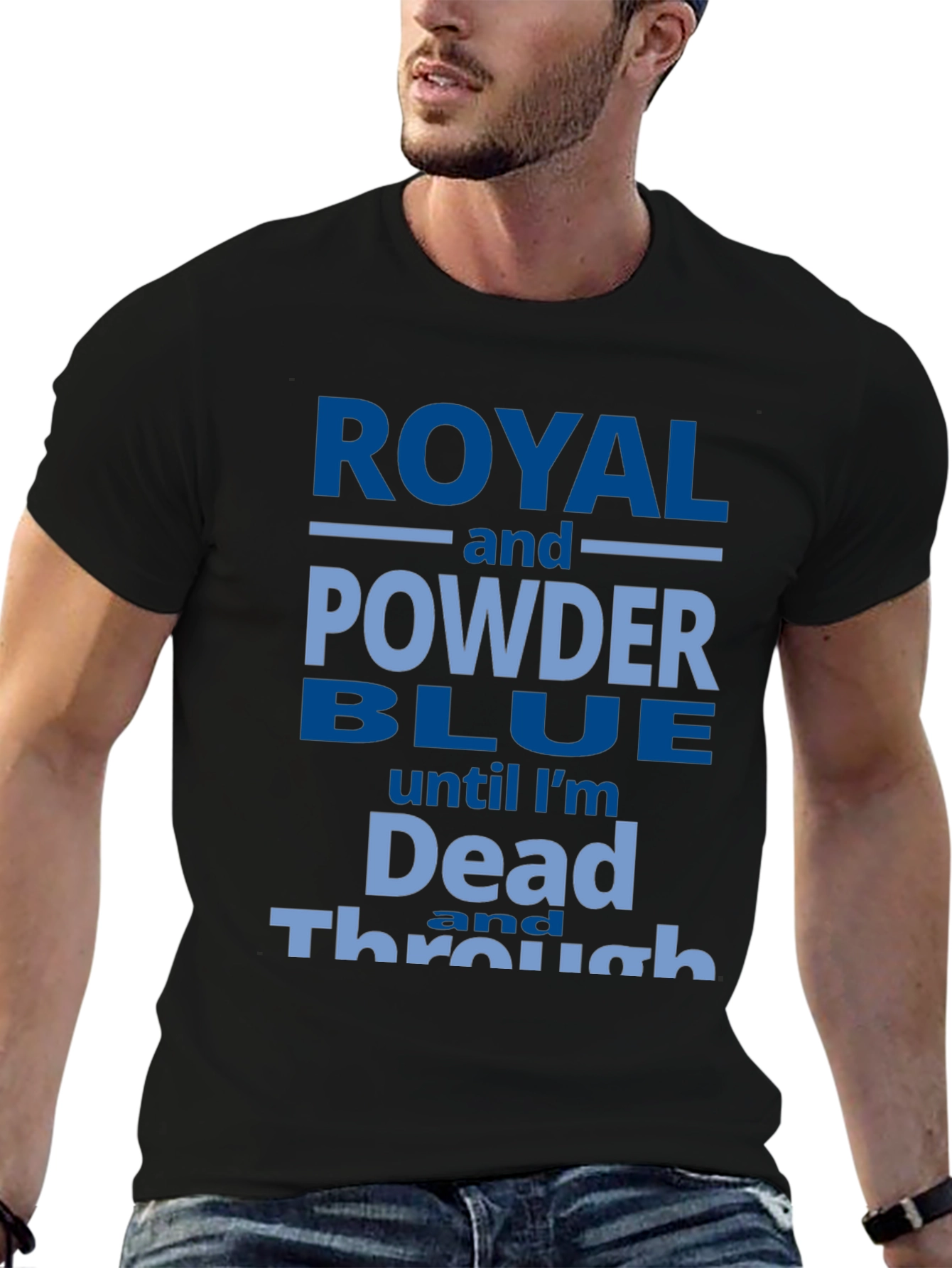 Royal and Powder Blue Graphic T-Shirt
