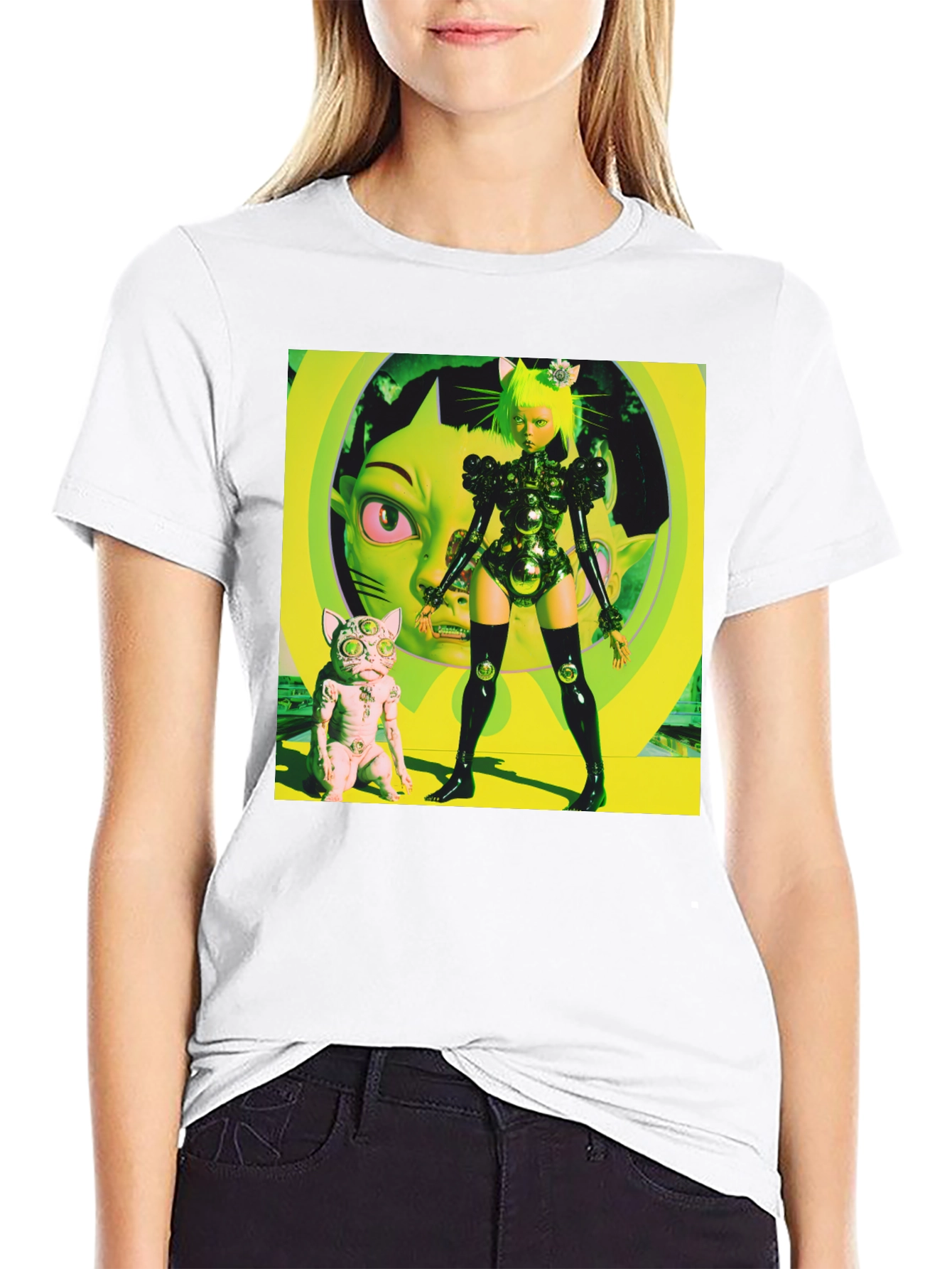 Cyberpunk Cat Girl T-Shirt - Bold Graphic Tee