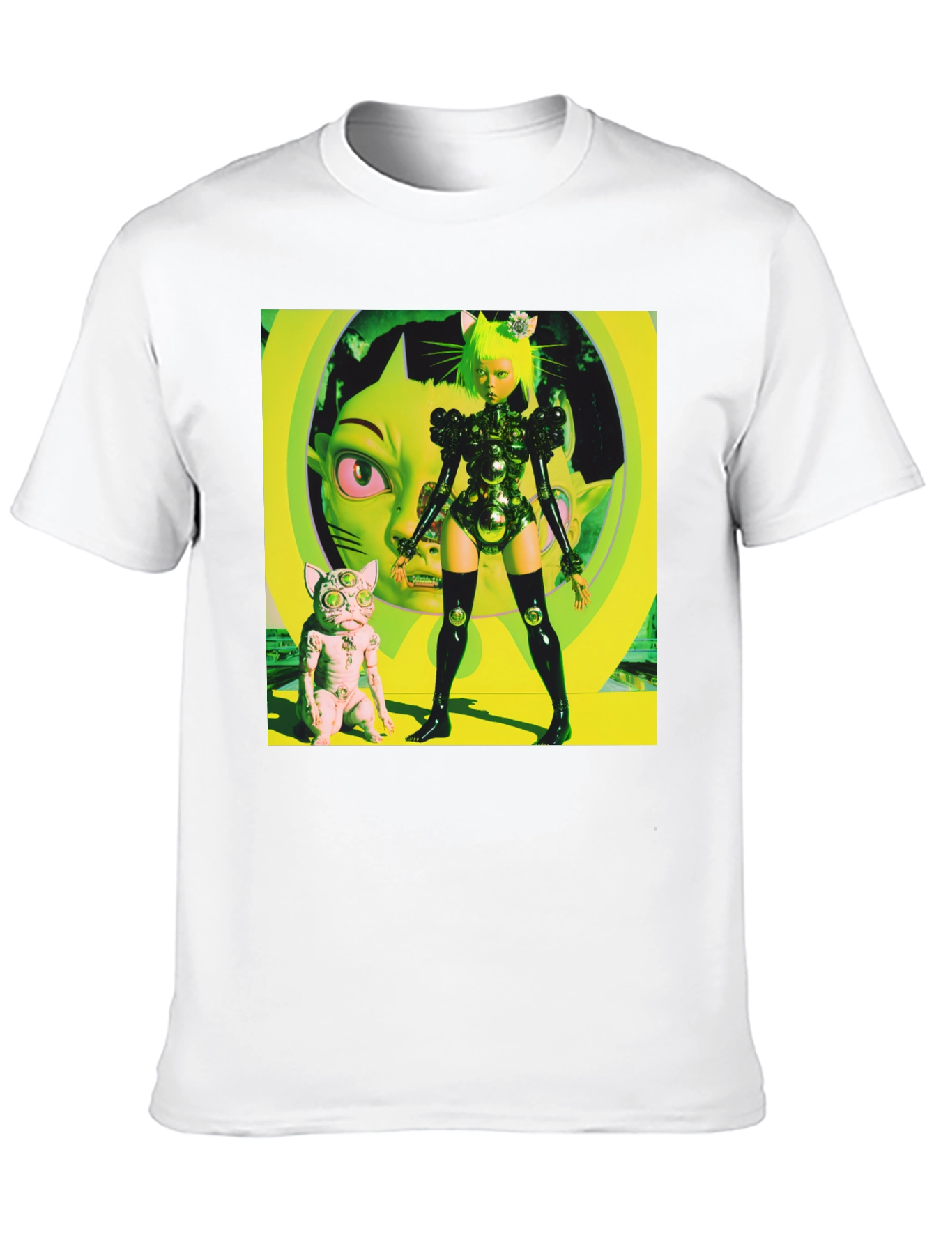 Cyberpunk Cat Girl T-Shirt - Bold Graphic Tee