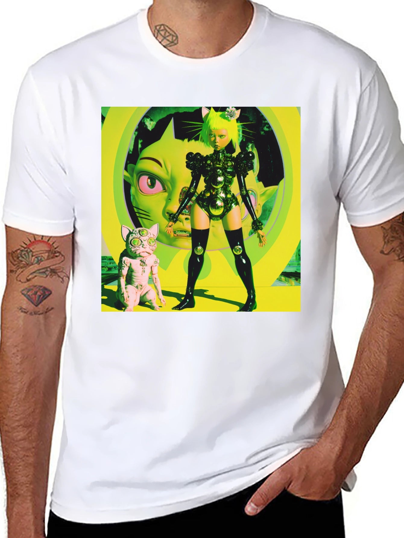 Cyberpunk Cat Girl T-Shirt - Bold Graphic Tee