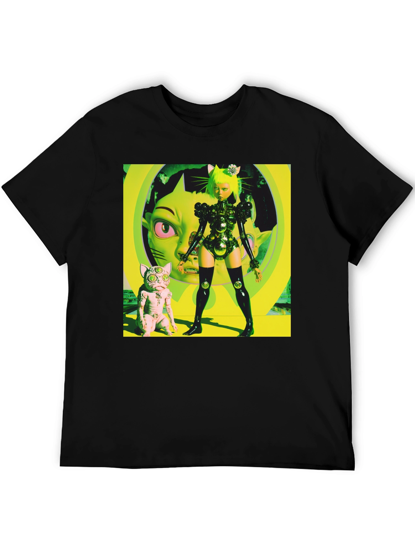 Cyberpunk Cat Girl T-Shirt - Bold Graphic Tee