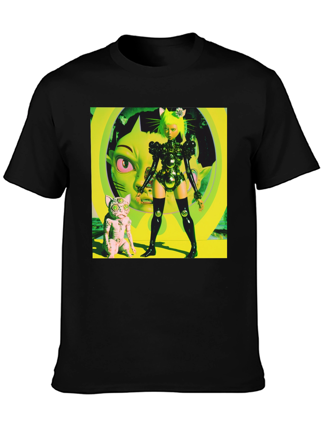 Cyberpunk Cat Girl T-Shirt - Bold Graphic Tee