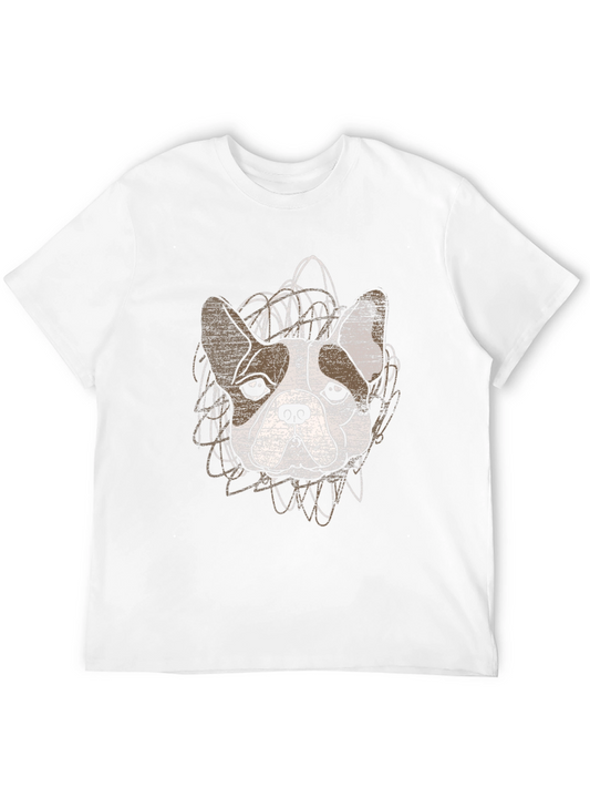 Dog Sketch Graphic Tee - Casual Style