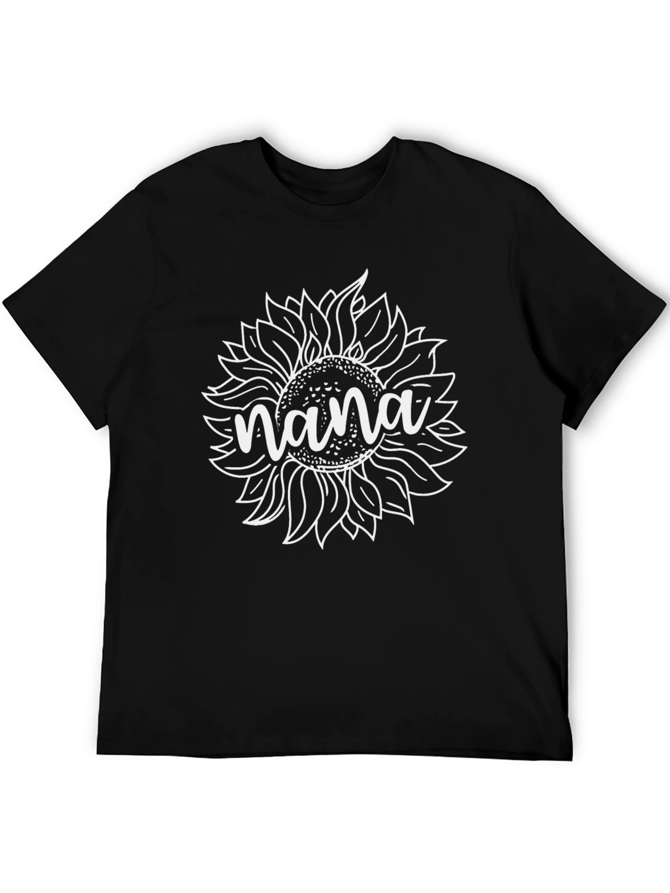 Nana Sunflower Graphic Tee - Black Cotton Blend