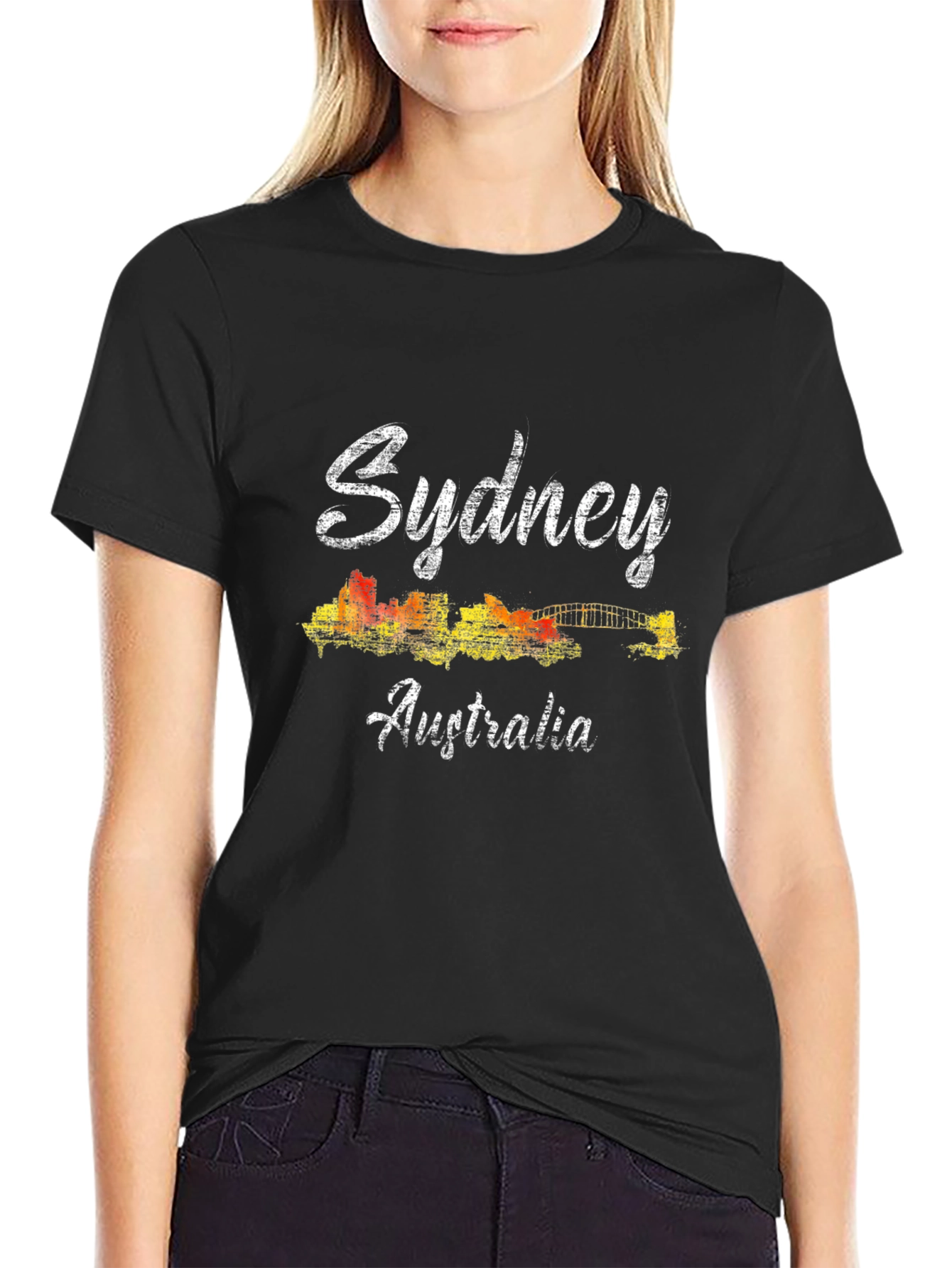 Sydney Australia Graphic Tee - Black Crew Neck
