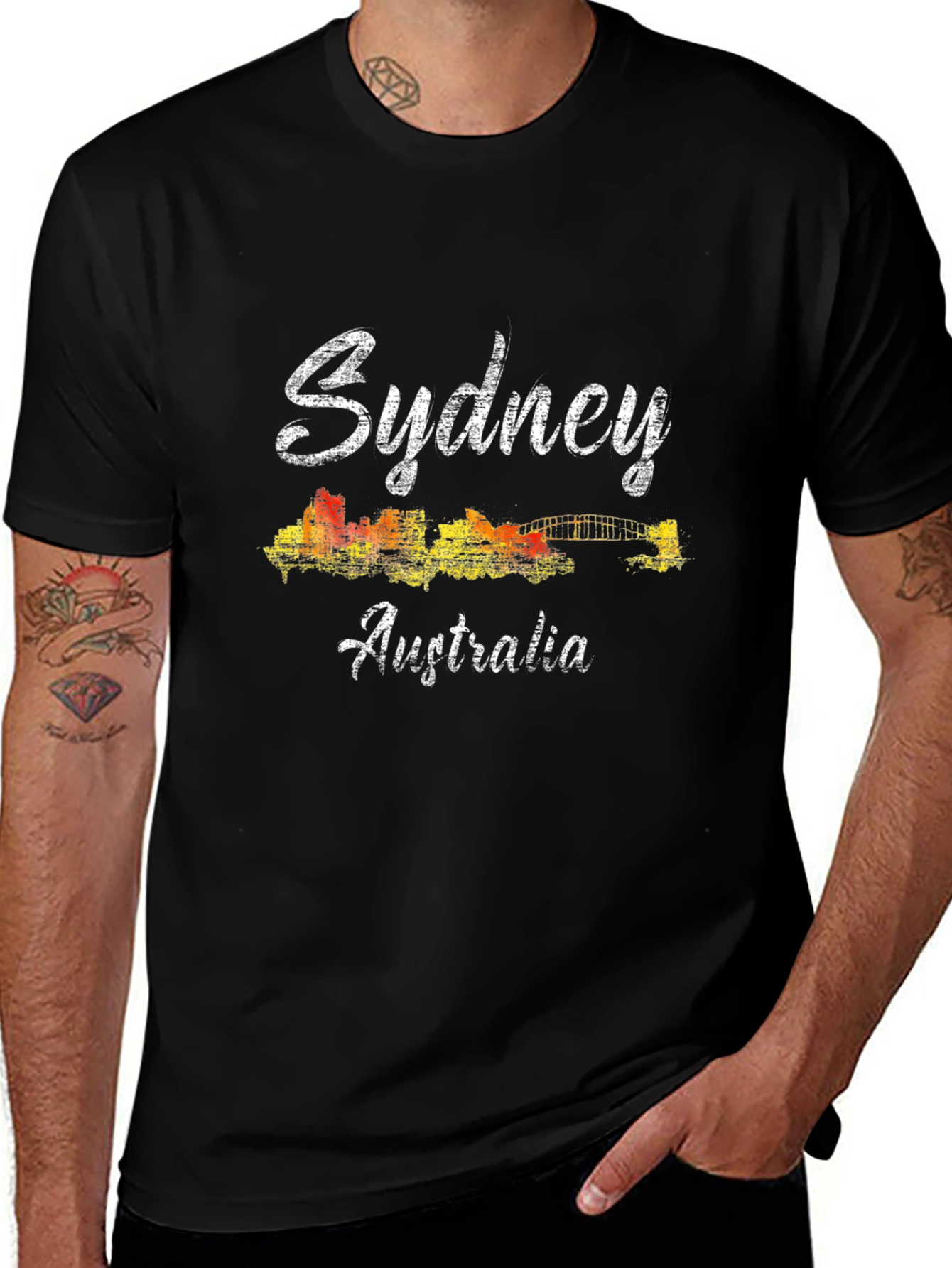 Sydney Australia Graphic Tee - Black Crew Neck