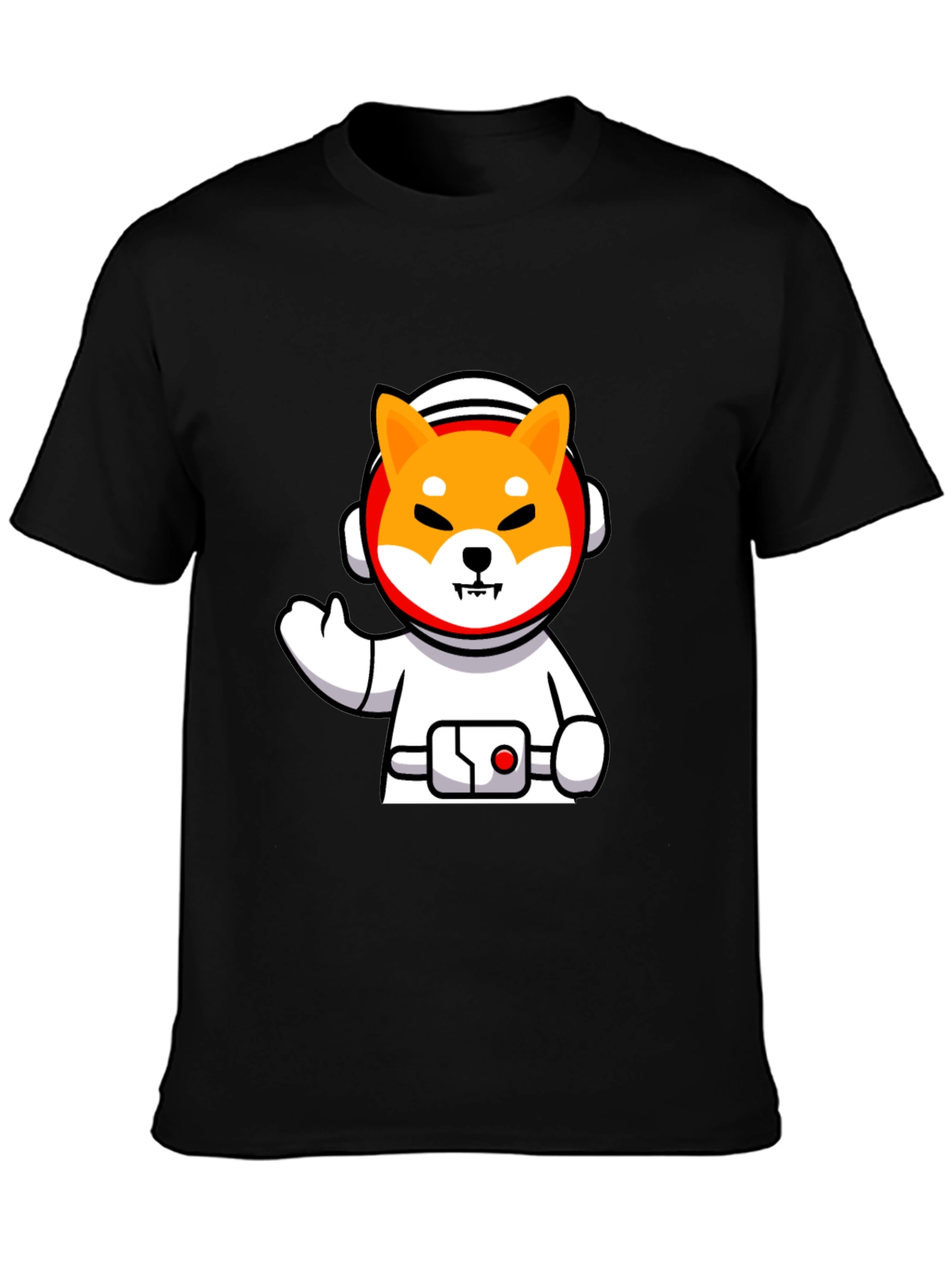 Astronaut Shiba Inu Graphic Black T-Shirt