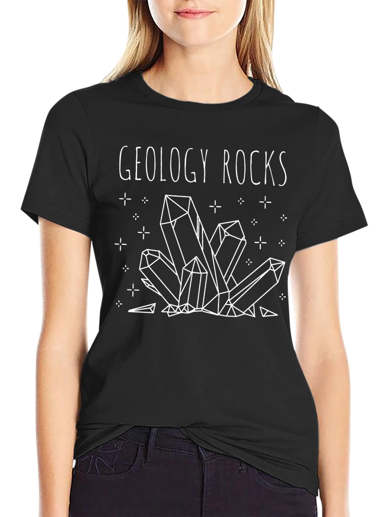 Geology Rocks Graphic Tee - Black Cotton Blend