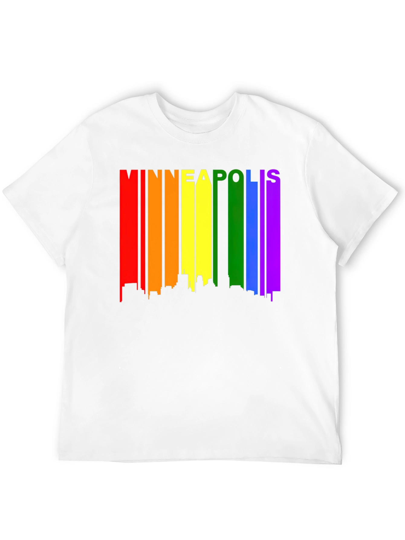 Minneapolis Pride Skyline Tee - Black Graphic T-Shirt