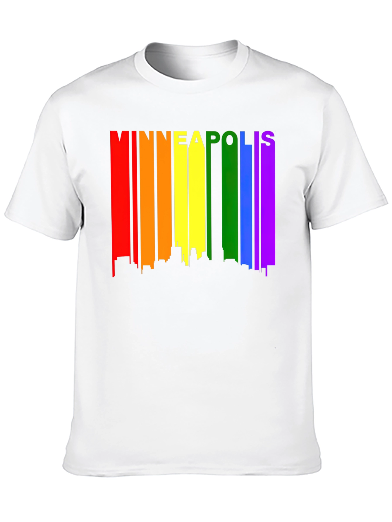Minneapolis Pride Skyline Tee - Black Graphic T-Shirt