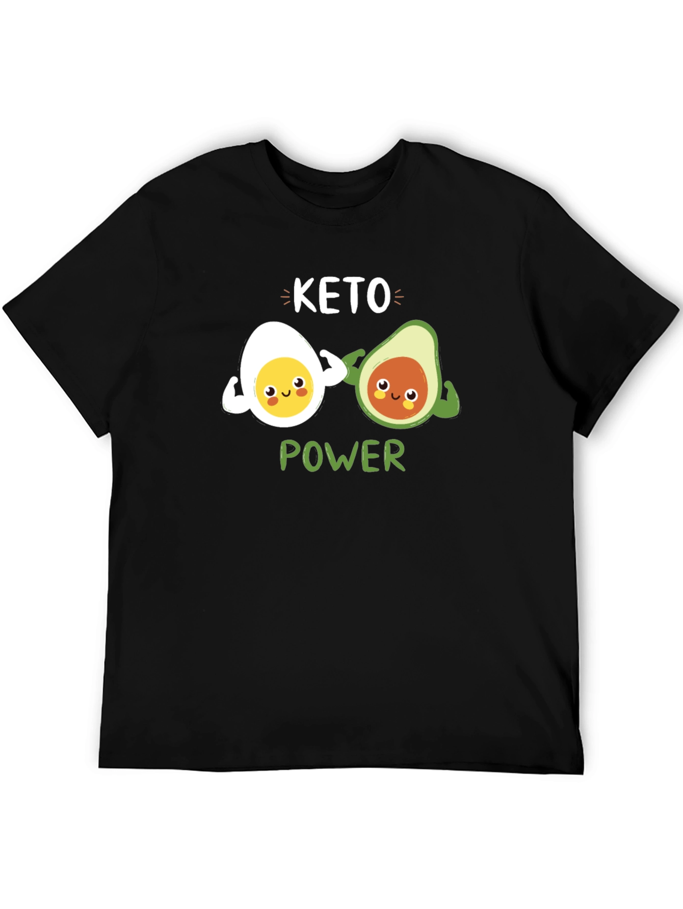 Keto Power T-Shirt - Egg and Avocado Gym Buddies