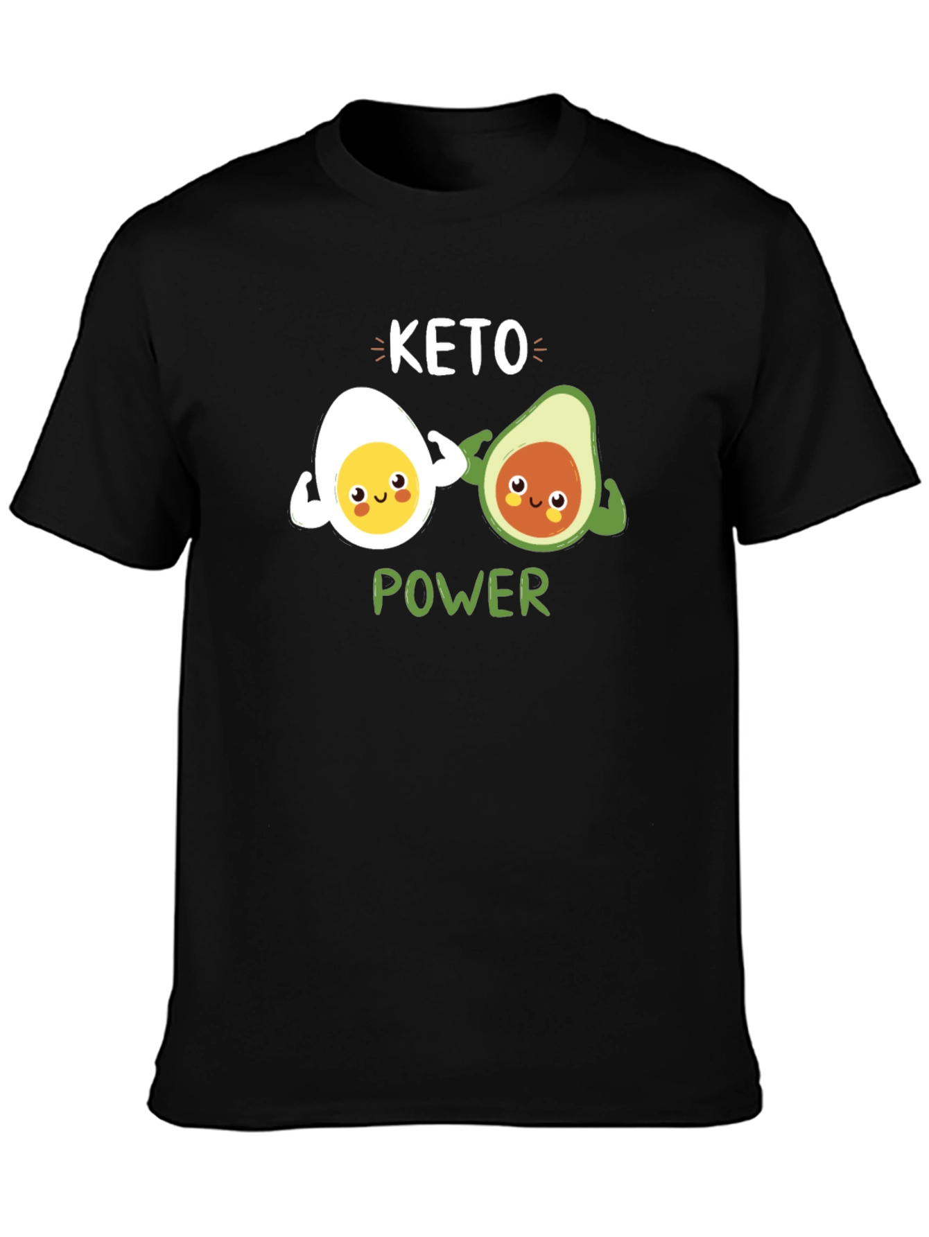 Keto Power T-Shirt - Egg and Avocado Gym Buddies