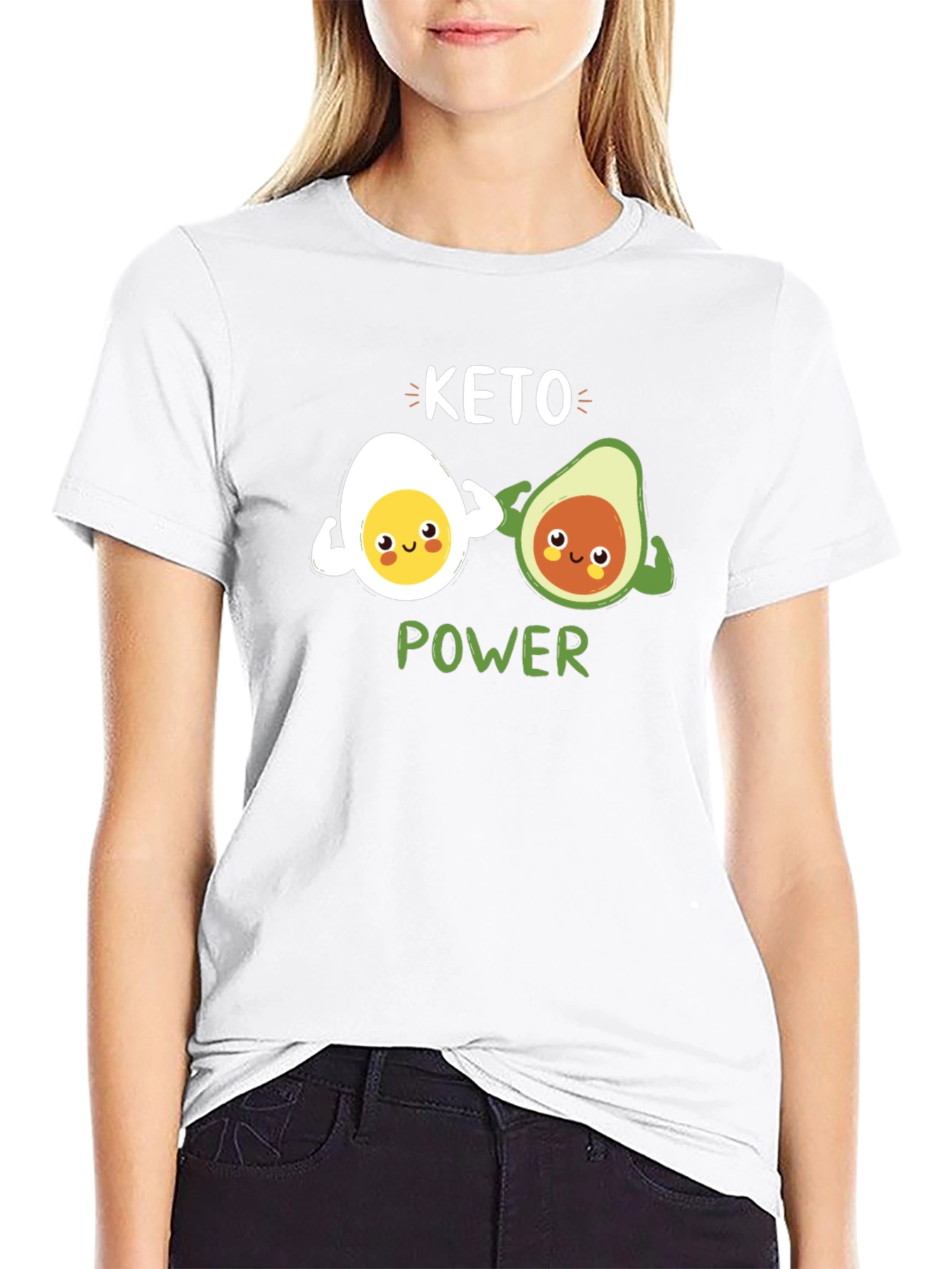 Keto Power T-Shirt - Egg and Avocado Gym Buddies