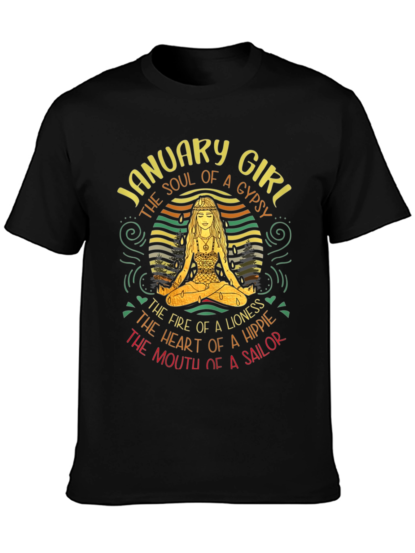 January Girl Gypsy Hippie Sailor T-Shirt