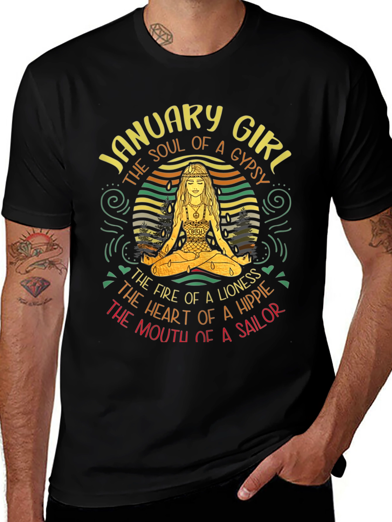 January Girl Gypsy Hippie Sailor T-Shirt