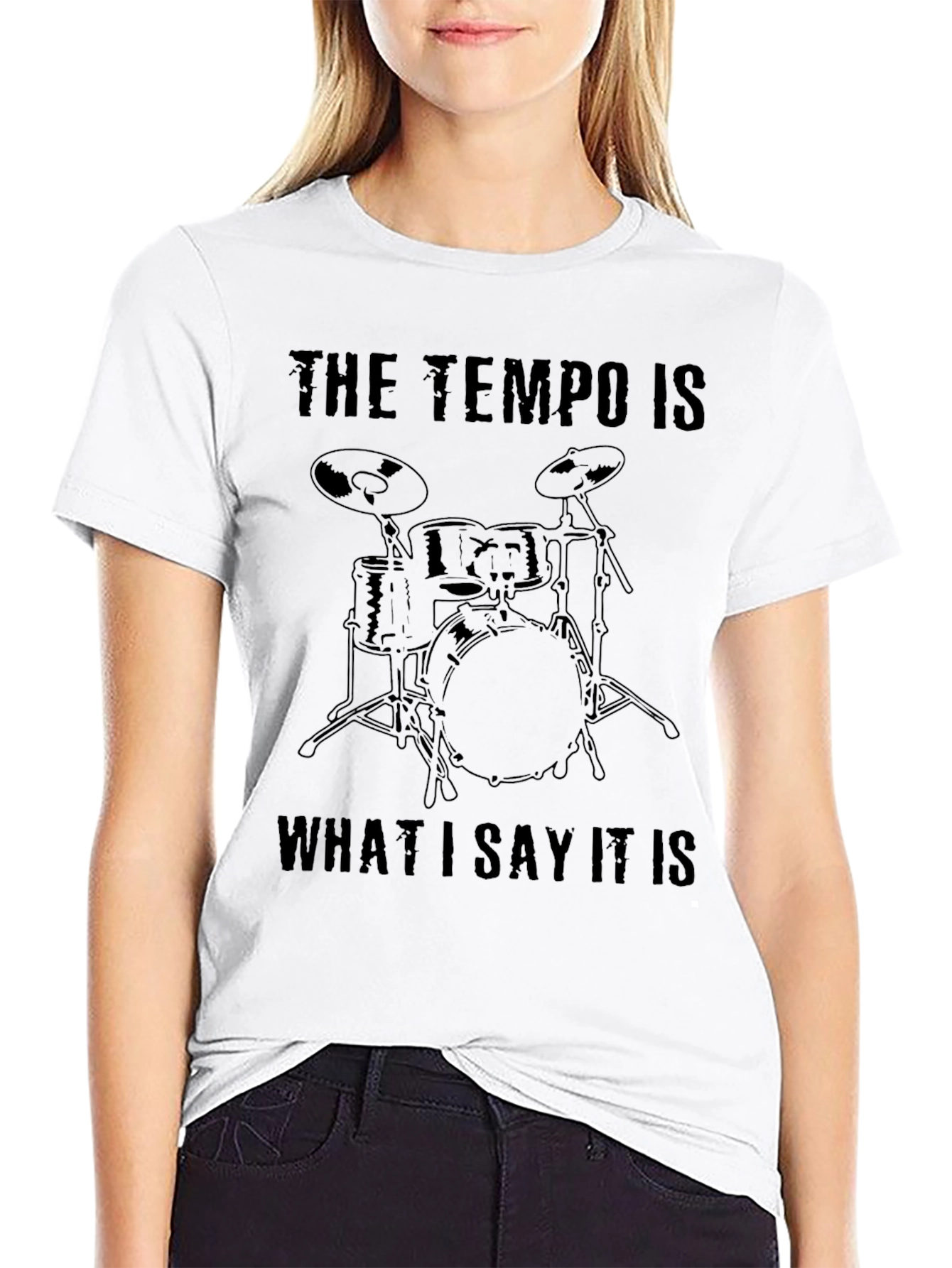 Tempo Drum Set Graphic Black T-Shirt