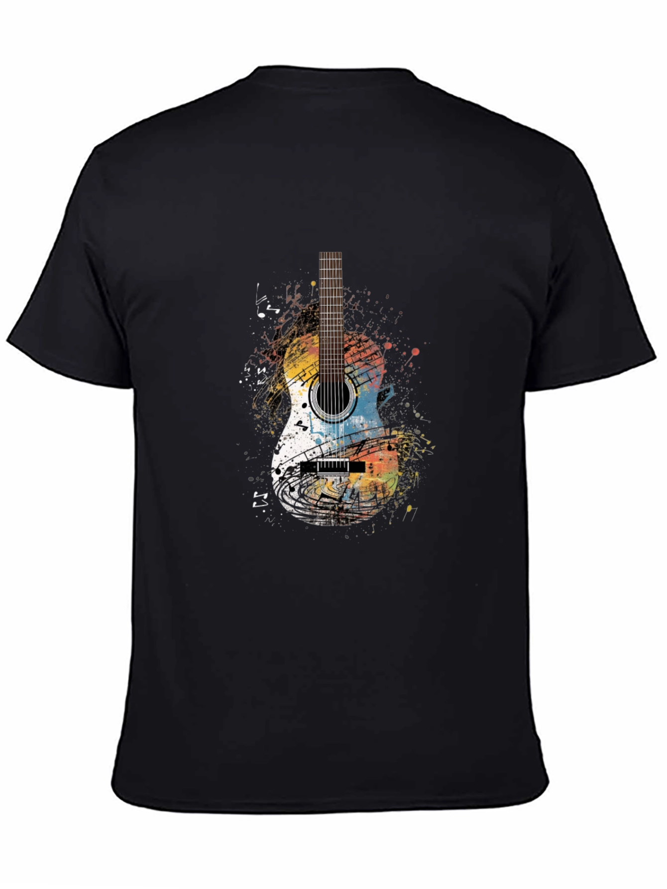 Guitar Graphic Print Crew Neck T-Shirt