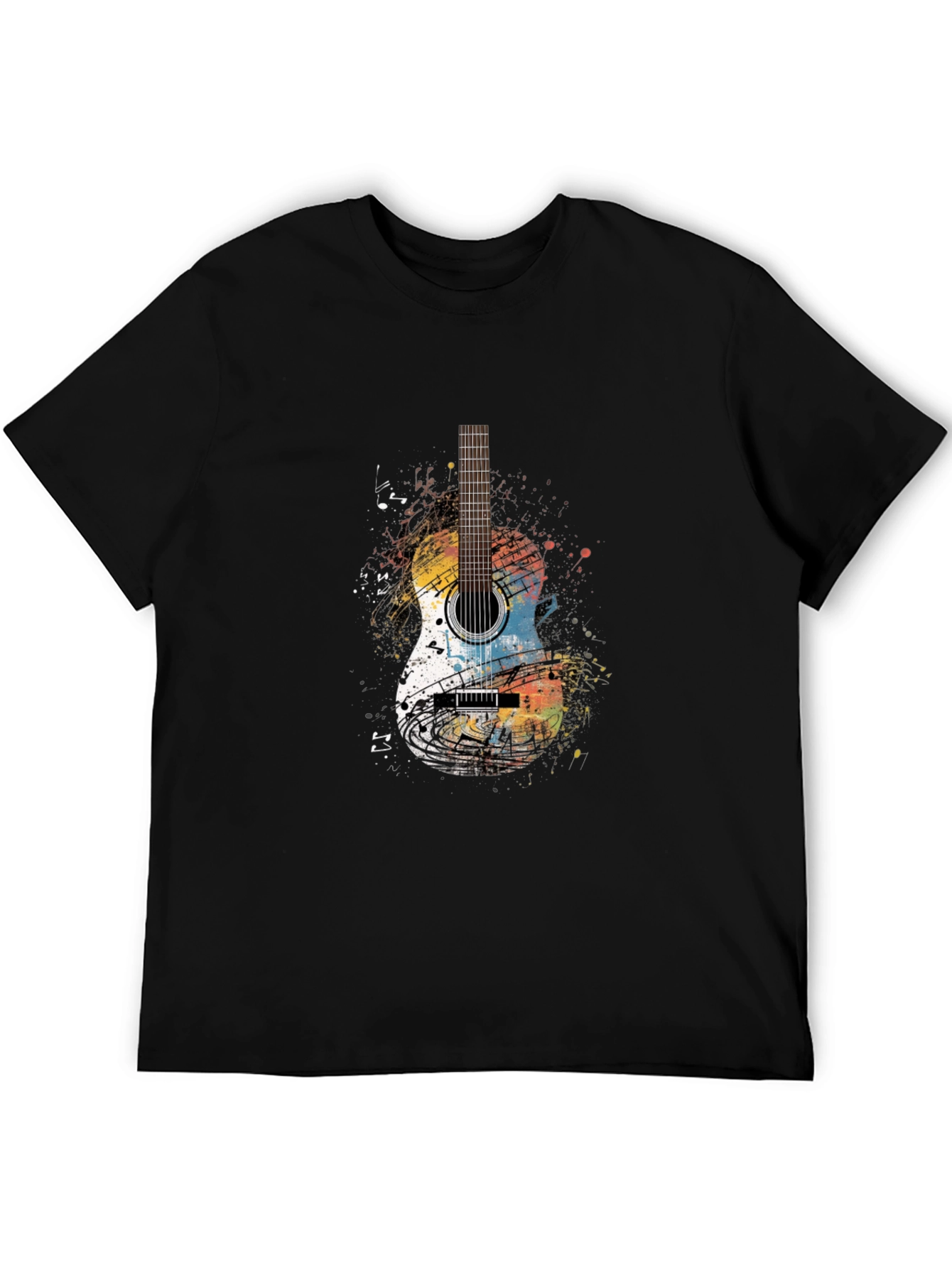 Guitar Graphic Print Crew Neck T-Shirt