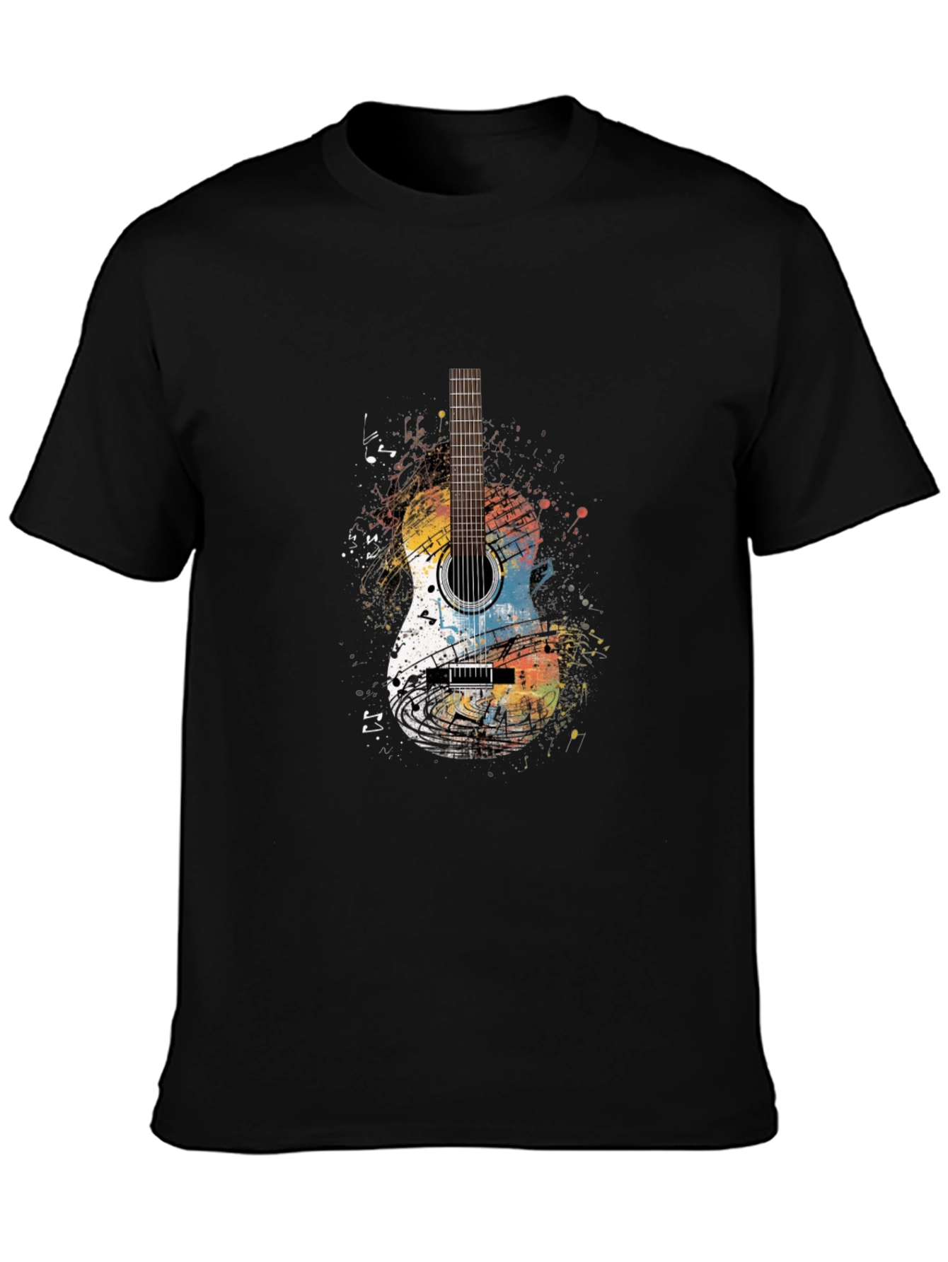 Guitar Graphic Print Crew Neck T-Shirt