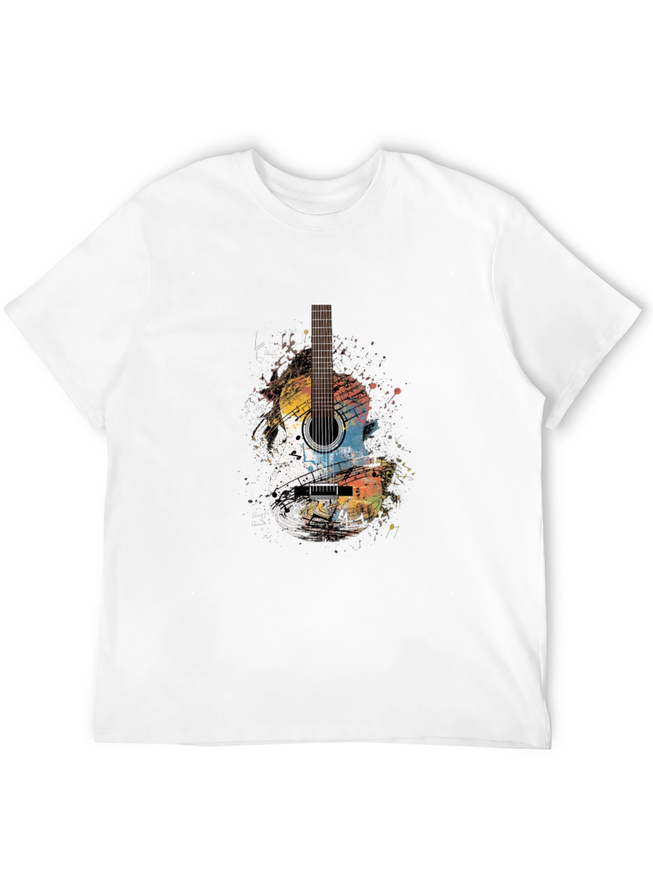 Guitar Graphic Print Crew Neck T-Shirt