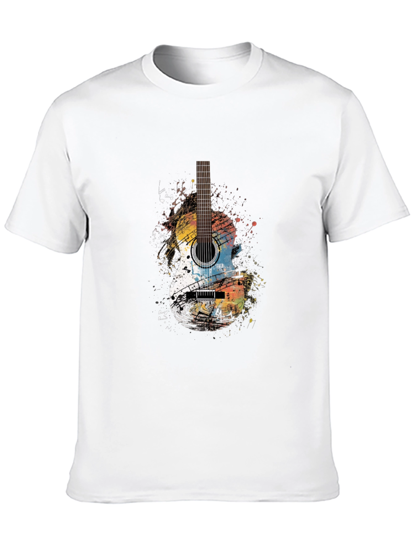 Guitar Graphic Print Crew Neck T-Shirt