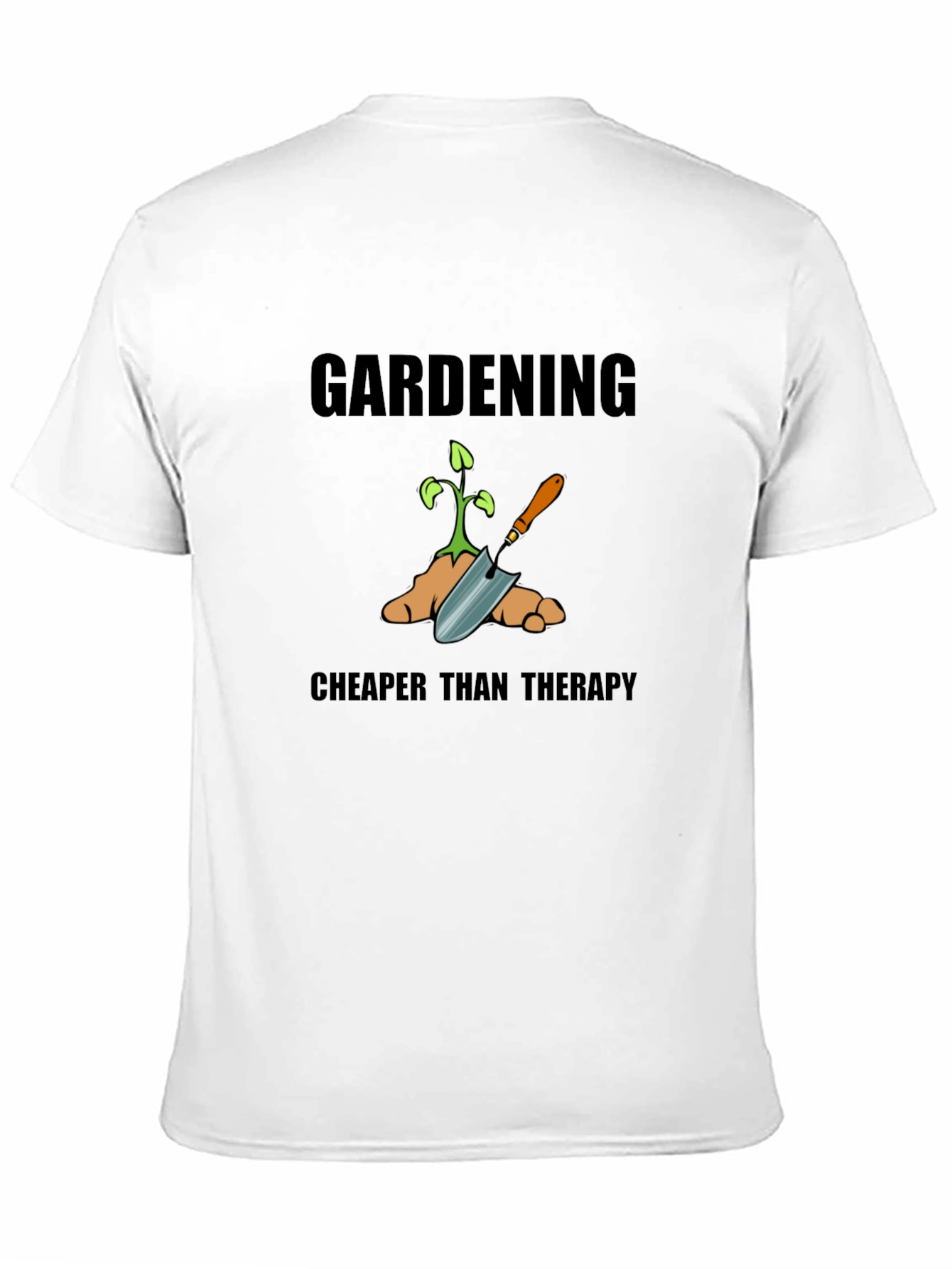 Gardening Cheaper Than Therapy Graphic Tee - Black