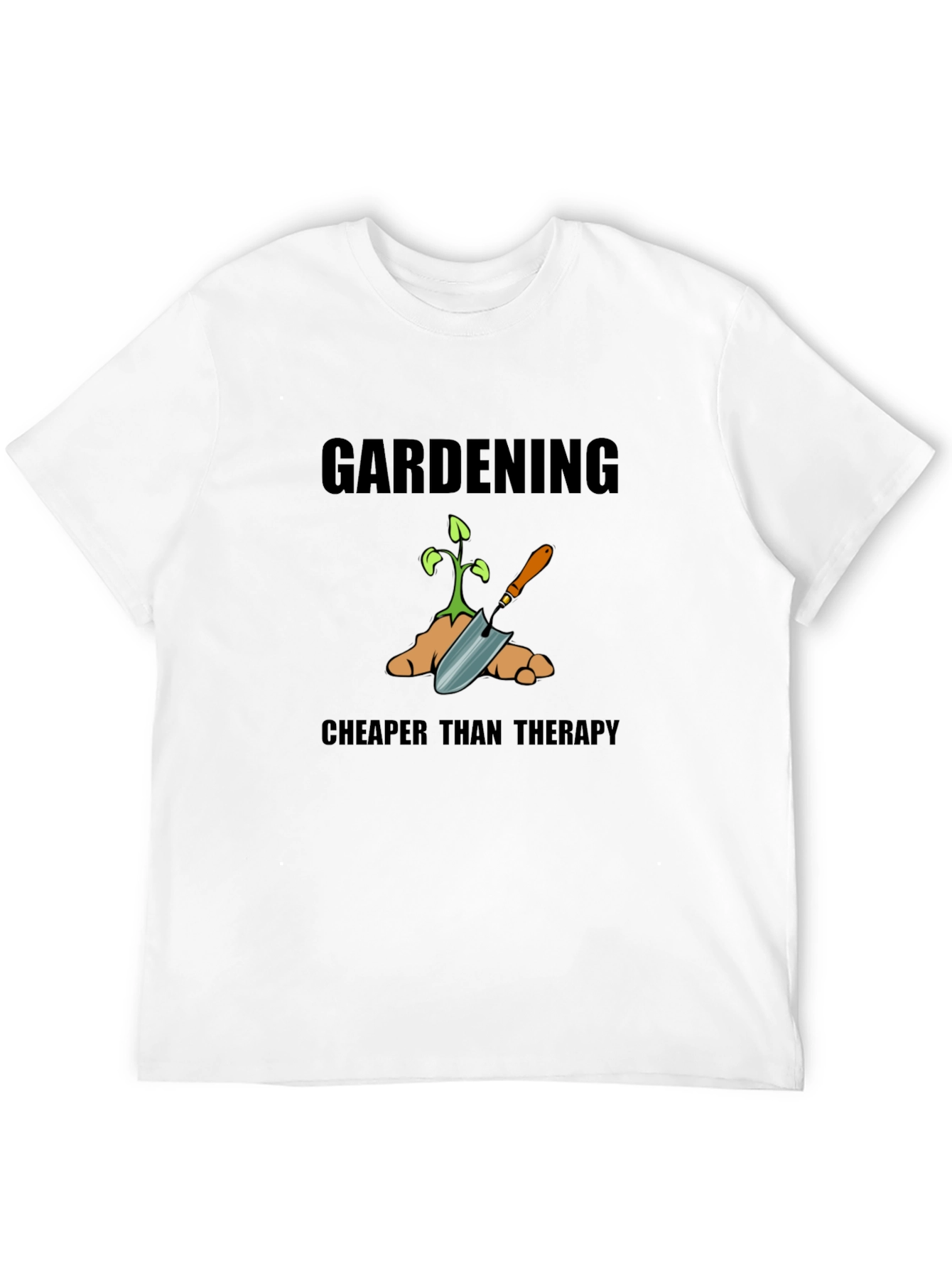Gardening Cheaper Than Therapy Graphic Tee - Black