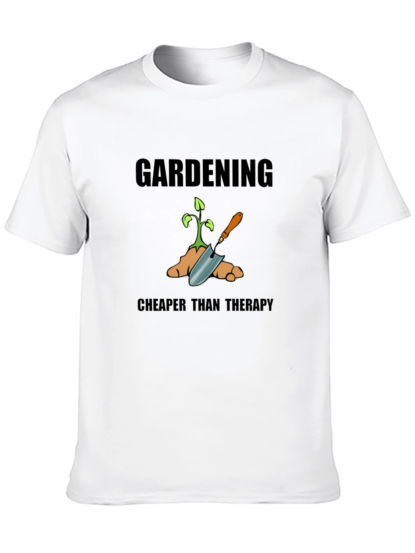 Gardening Cheaper Than Therapy Graphic Tee - Black