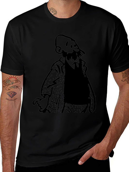 Bearded Man Graphic Tee - Soft Black T-Shirt