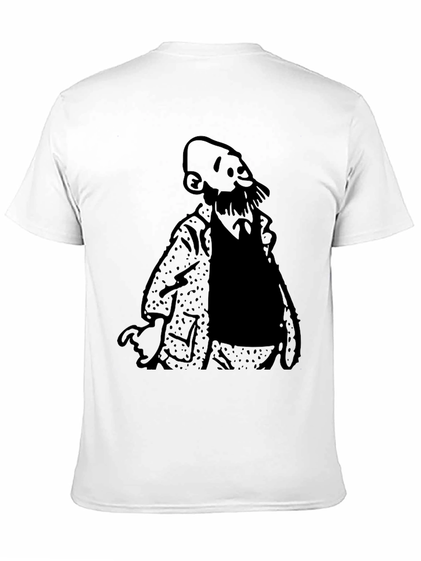 Bearded Man Graphic Tee - Soft Black T-Shirt