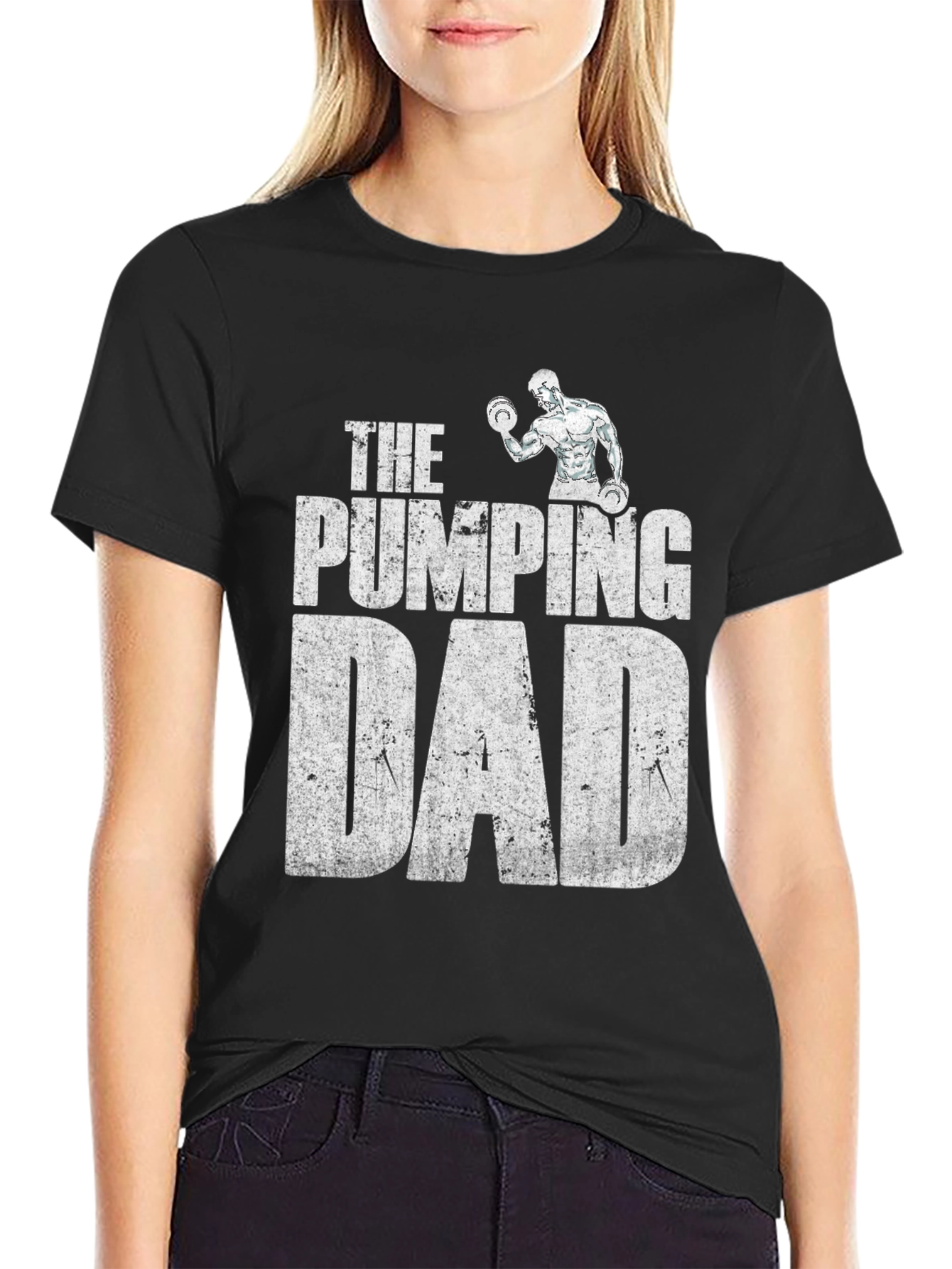The Pumping Dad Black Graphic T-Shirt