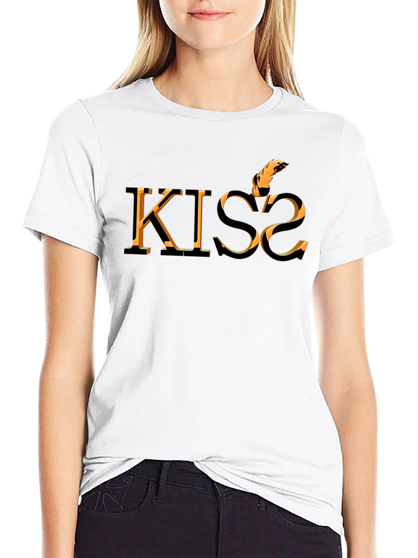 Fiery KISS2 Graphic Tee - Bold & Unique Design